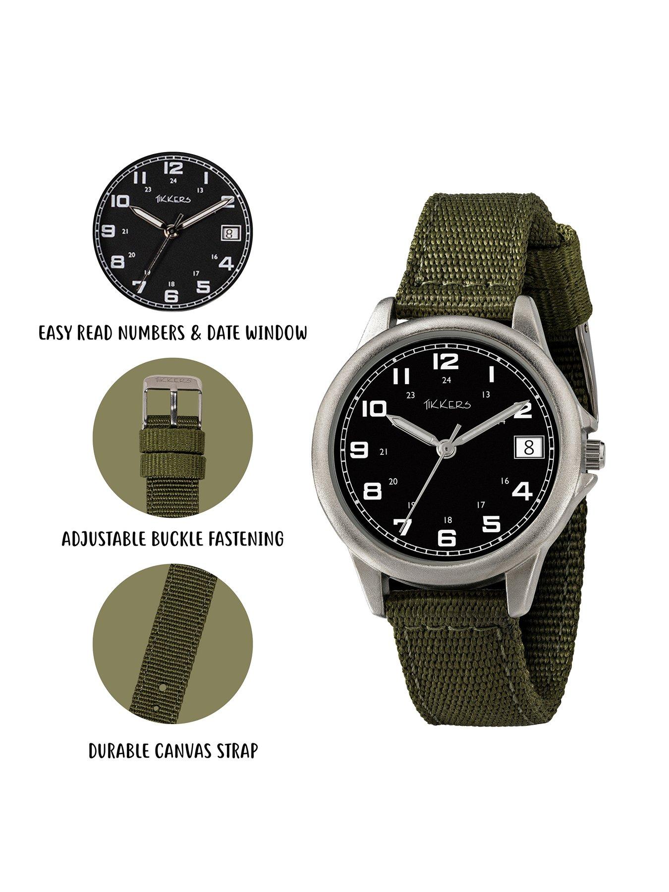Image 3 of 4 of Tikkers Green Canvas Strap Watch
