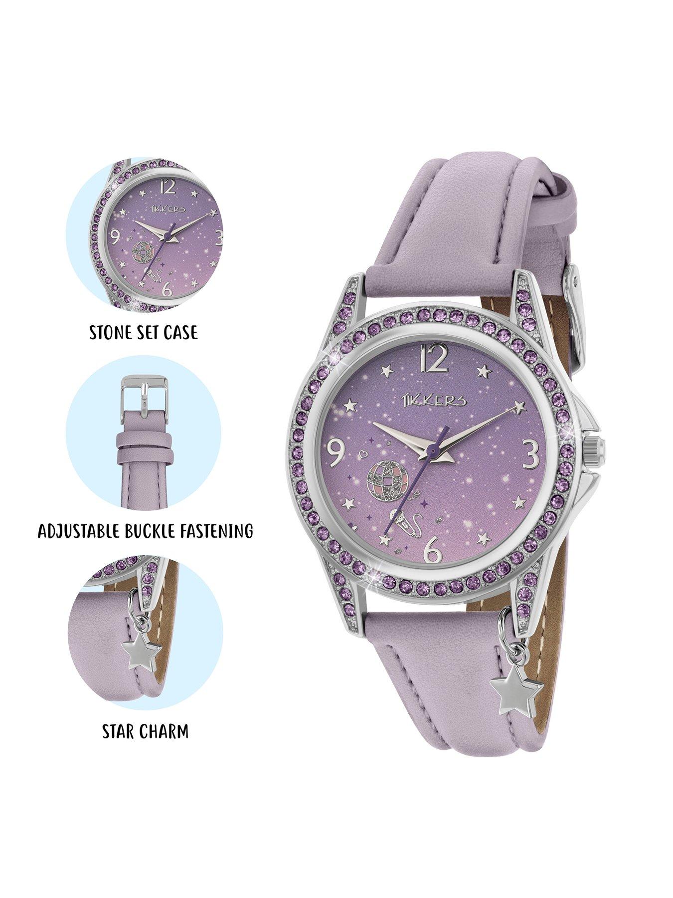 Image 3 of 4 of Tikkers Tikkers Stone Set Lilac Strap Watch
