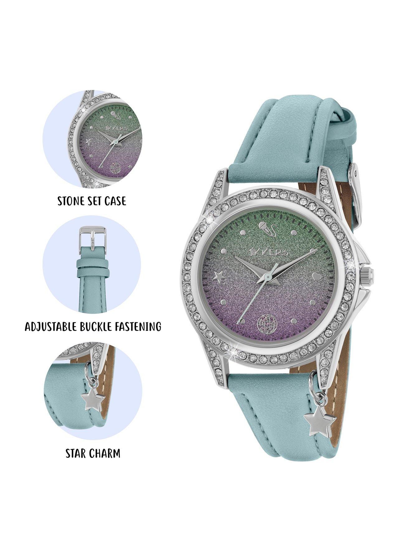 Image 3 of 4 of Tikkers Tikkers Stone Set Aqua Strap Watch
