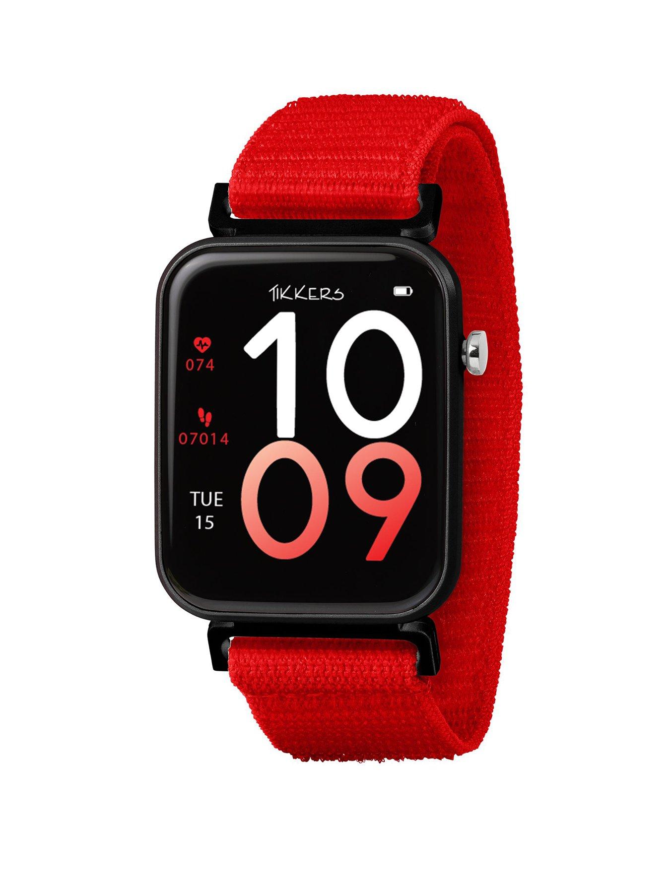 Image 1 of 6 of Tikkers Smart Series 13 Red Valcro Strap Smart watch