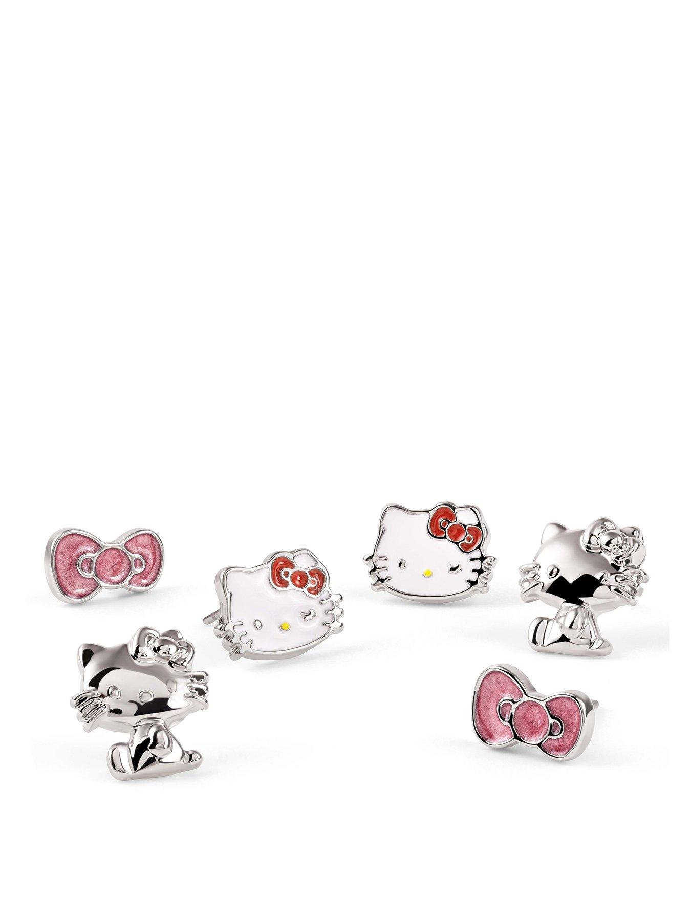 Hello Kitty Girls 3 Pc Earring Set - Silver - Image 3