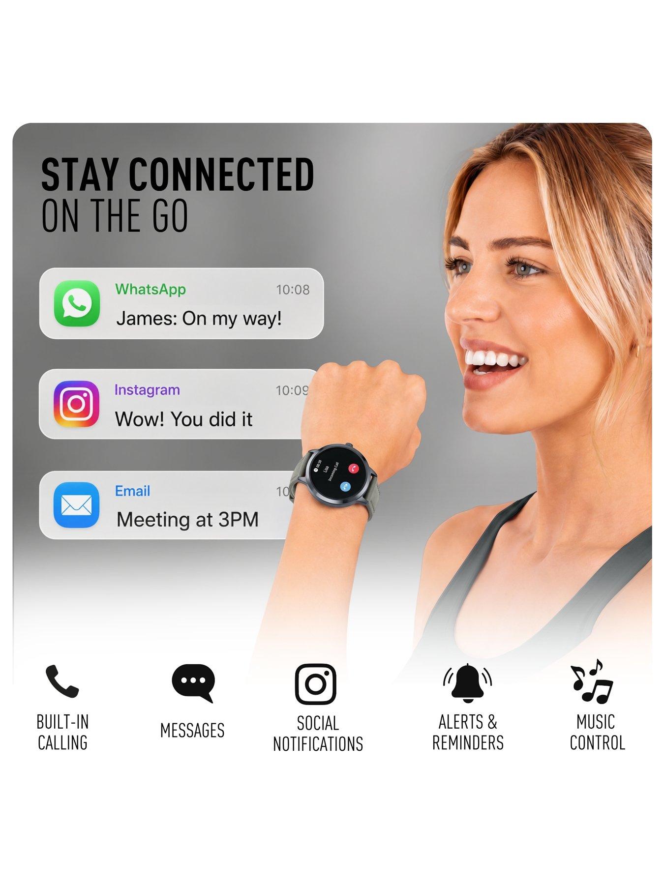Image 4 of 8 of Reflex Active Spectra Cool Grey Silicone Strap Smart Watch