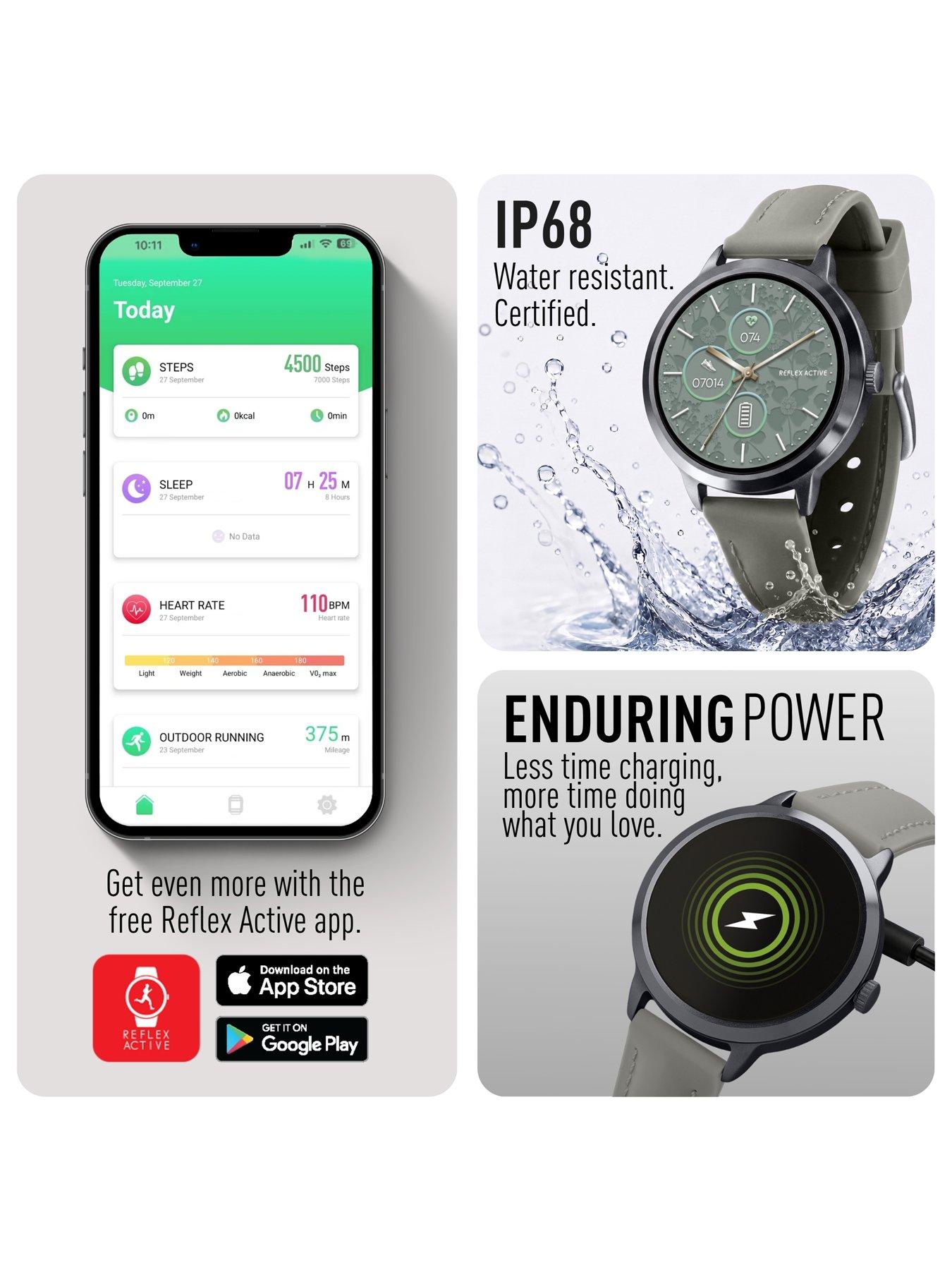 Image 5 of 8 of Reflex Active Spectra Cool Grey Silicone Strap Smart Watch