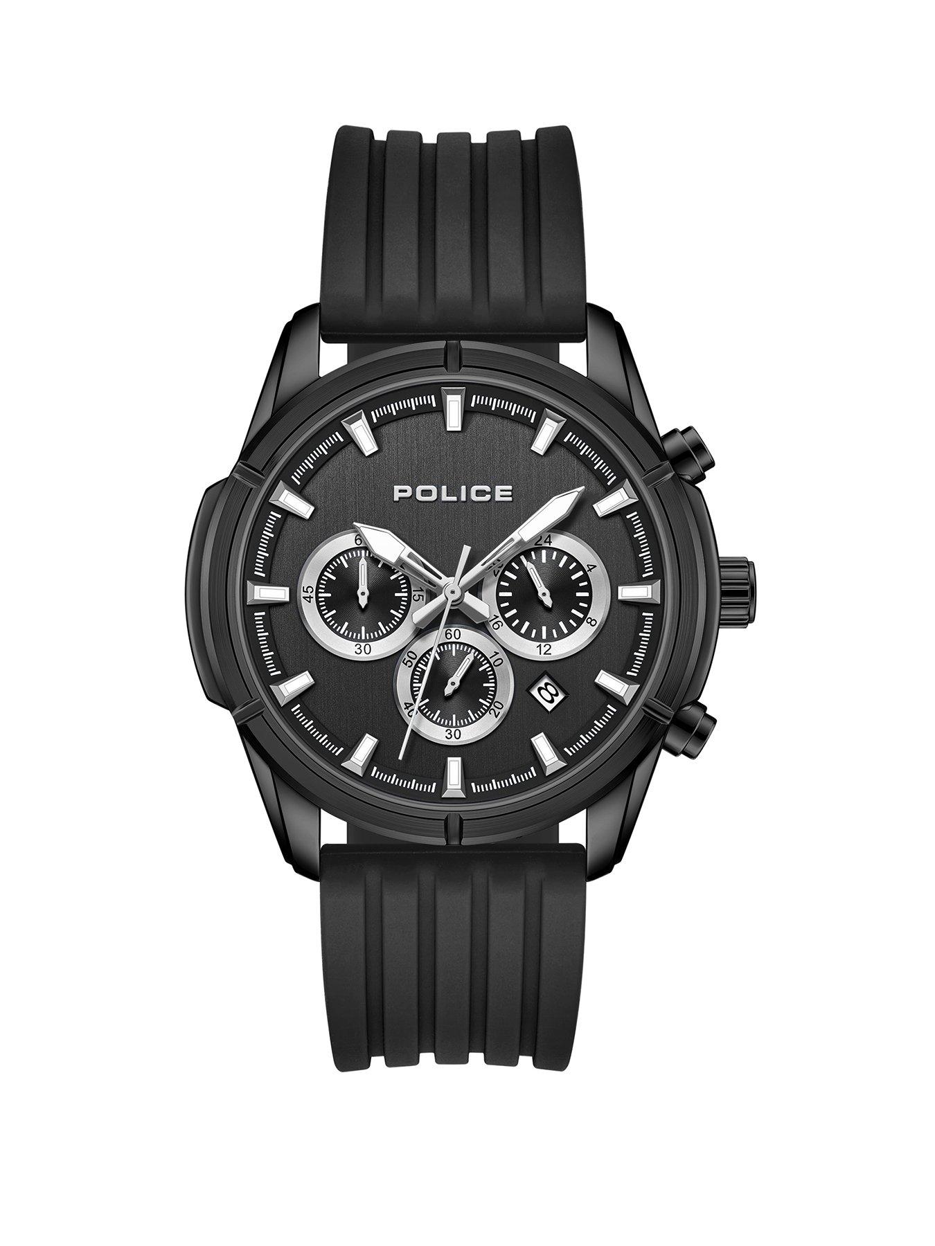Police Flair Black Sillicone Strap Watch