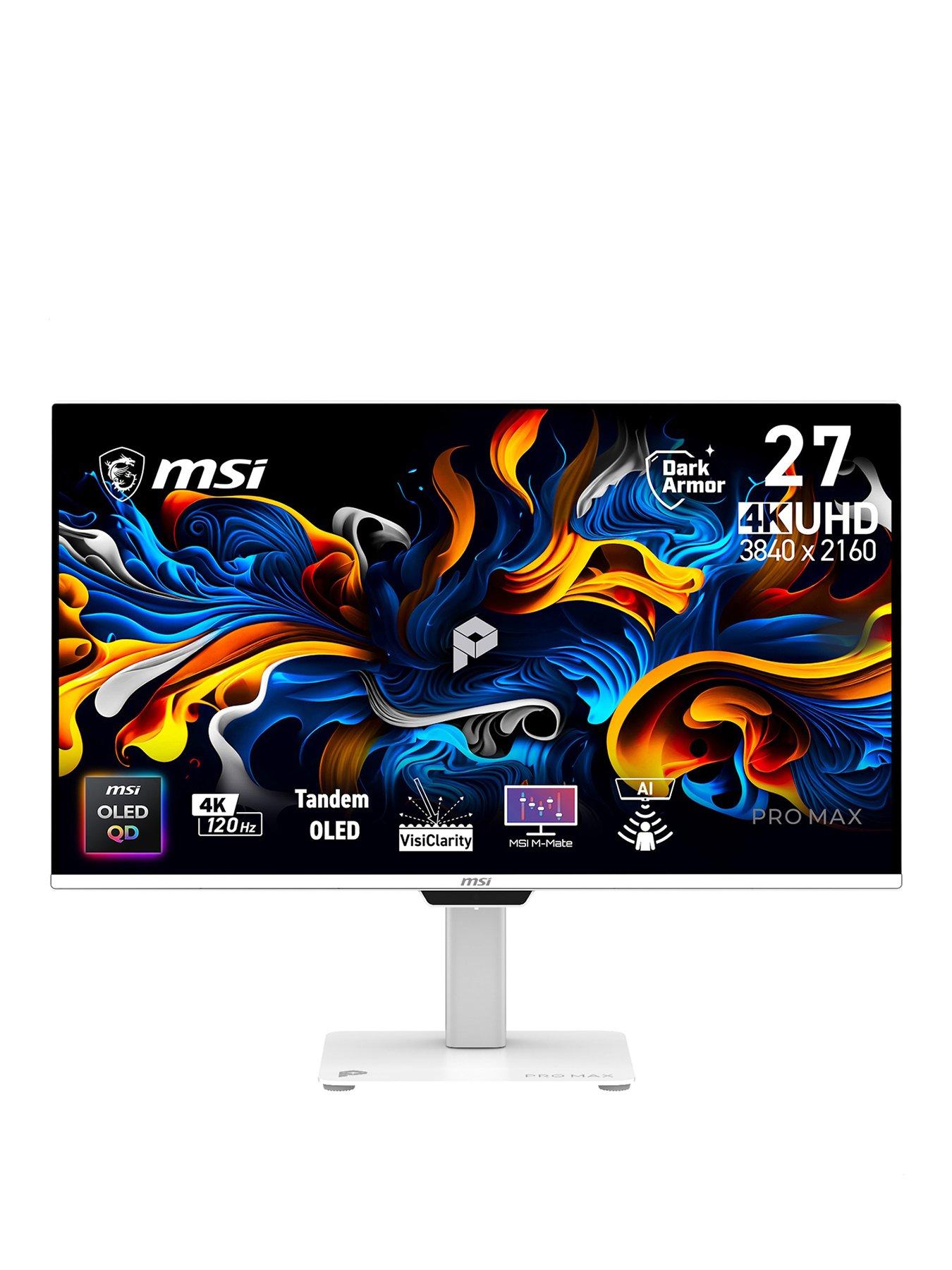 Image 1 of 7 of MSI PRO MAX 271UPXW12G 27 inch, QD-OLED, 4K UHD, 120Hz, NVIDIA G-SYNC Compatible, AMD FreeSync Premium Pro White Monitor