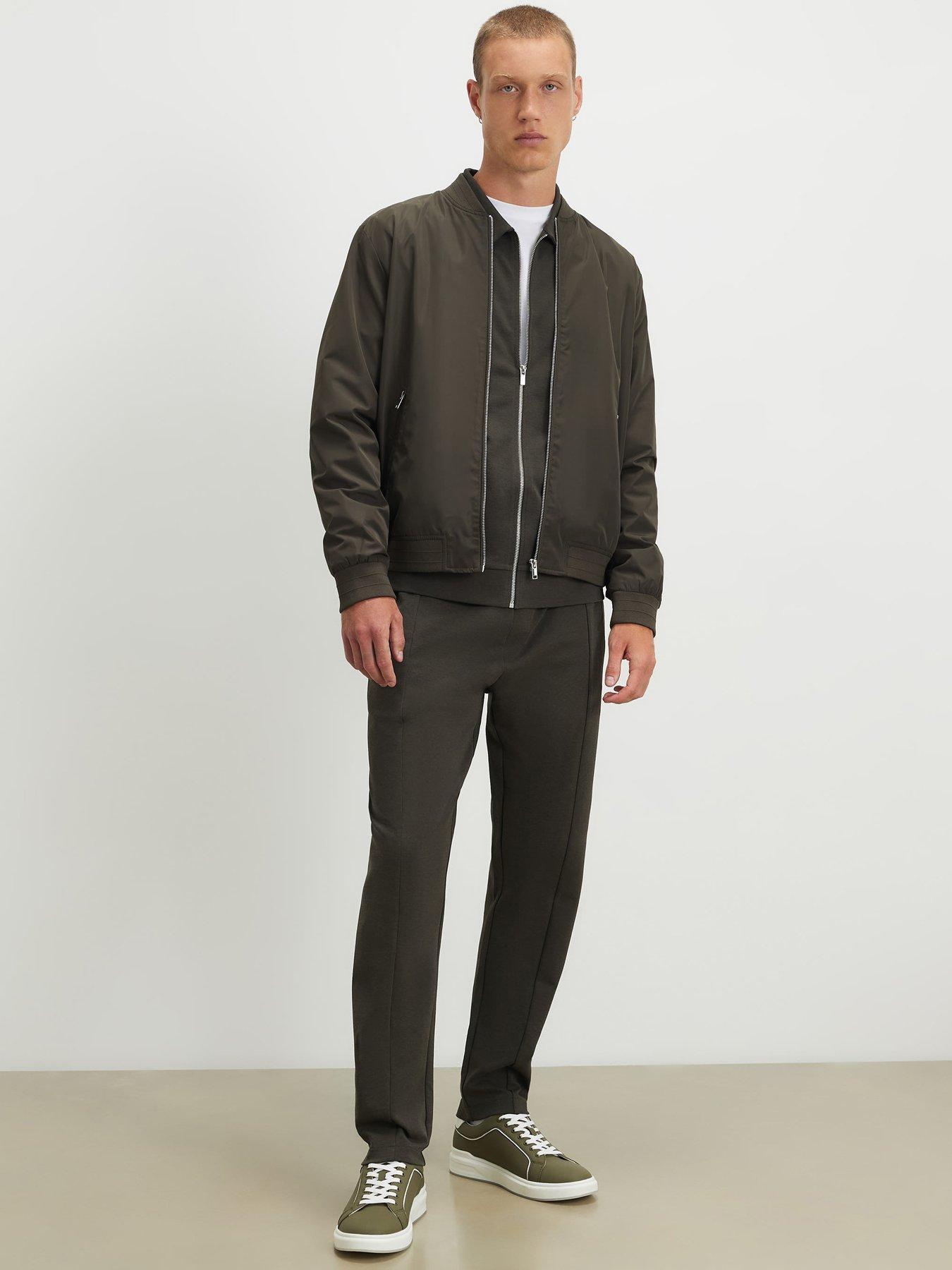 Image 3 of 4 of River Island Mens Slim Fit Pintuck Jogging Bottoms - Green