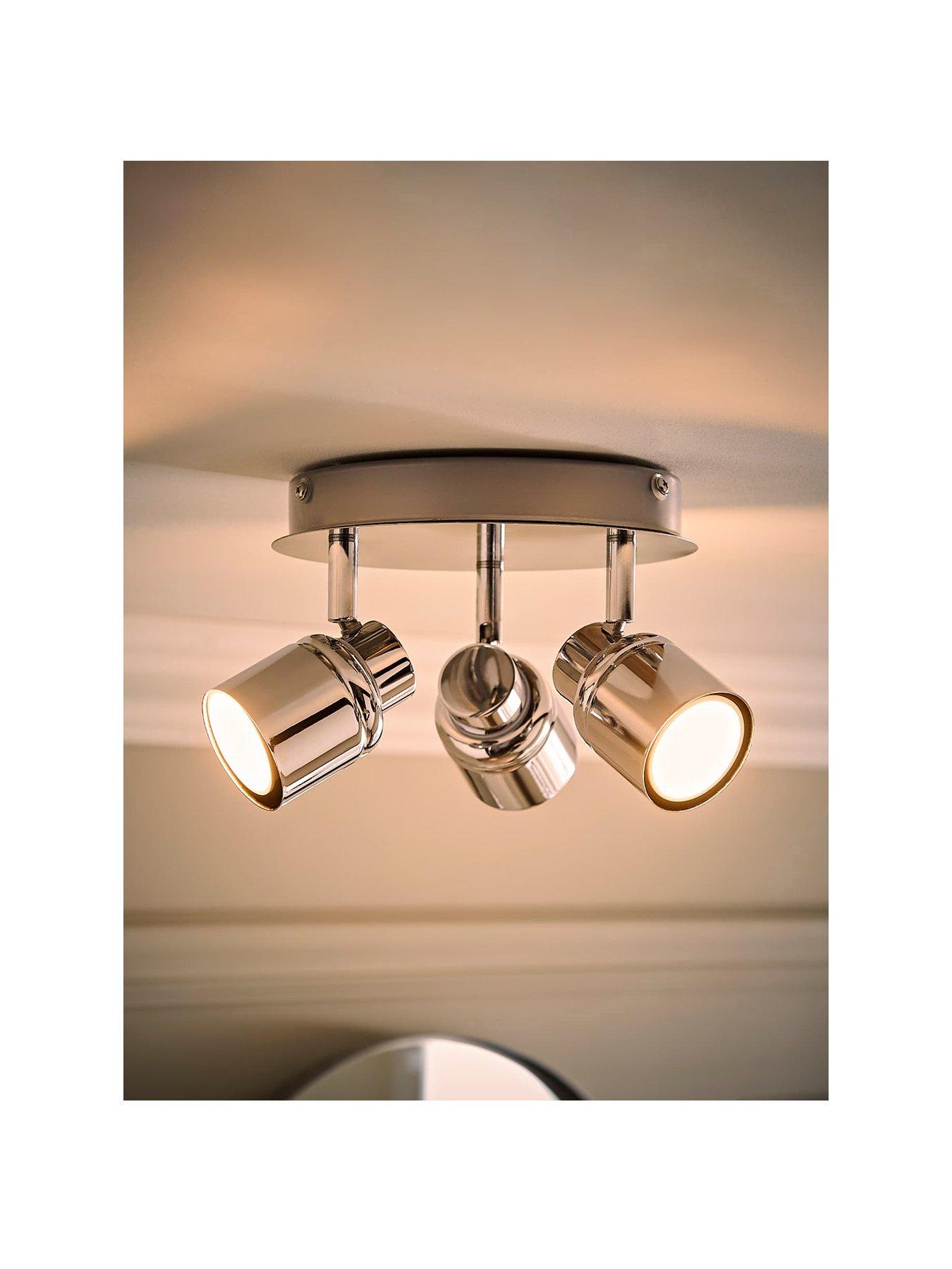 Image 2 of 6 of ValueLights Benton IP44 3 Way Round Plate Spotlight Chrome