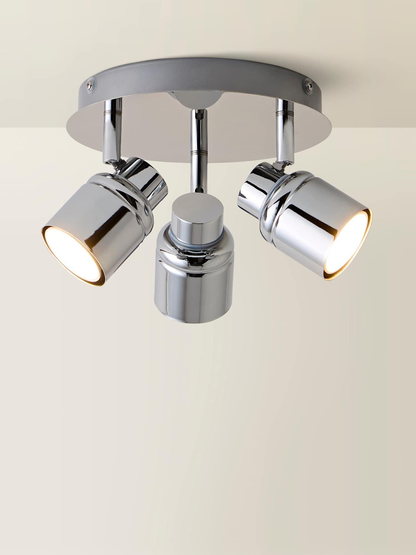 Image 3 of 6 of ValueLights Benton IP44 3 Way Round Plate Spotlight Chrome
