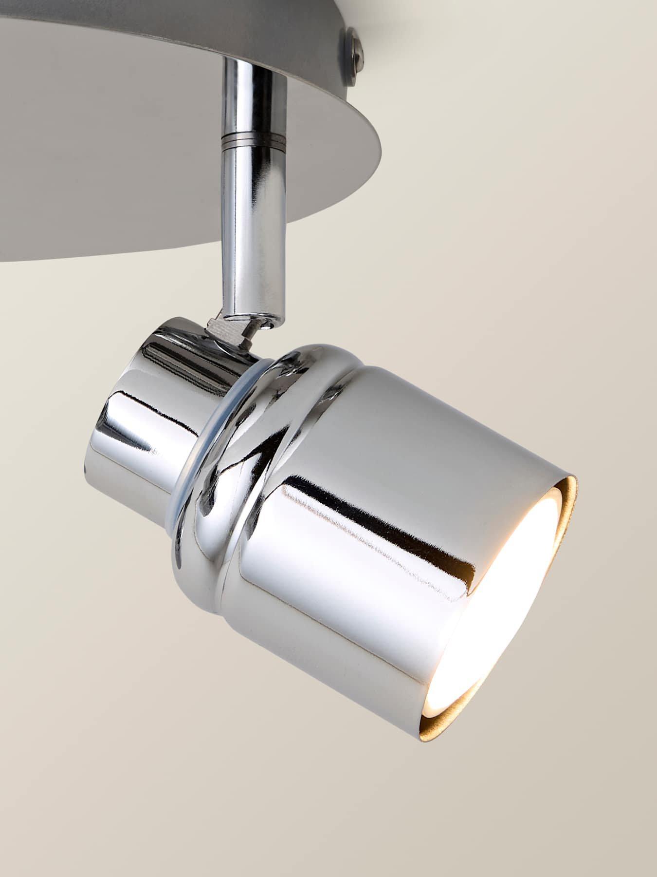 Image 4 of 6 of ValueLights Benton IP44 3 Way Round Plate Spotlight Chrome