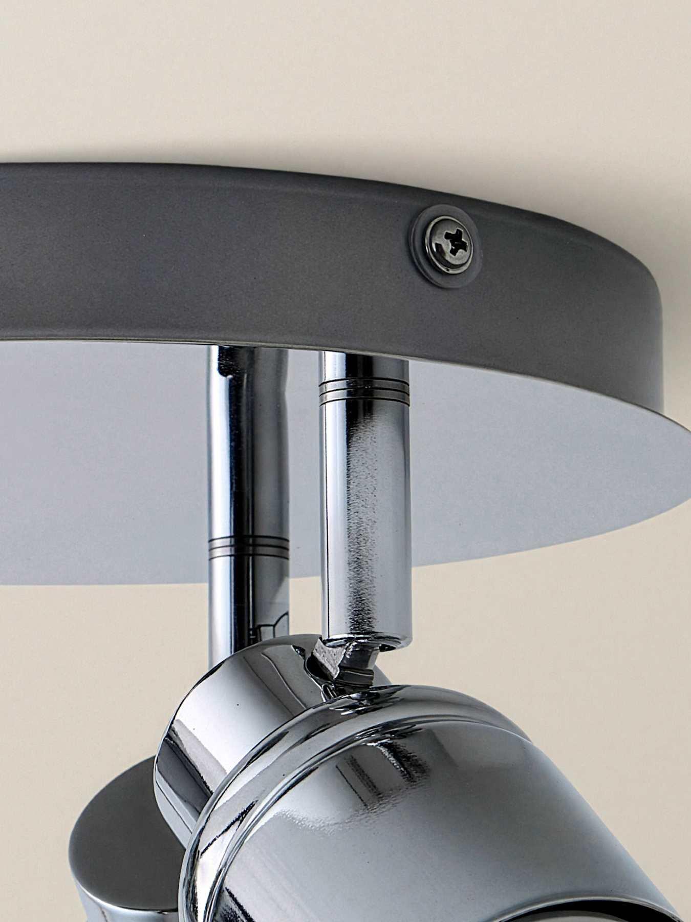 Image 5 of 6 of ValueLights Benton IP44 3 Way Round Plate Spotlight Chrome