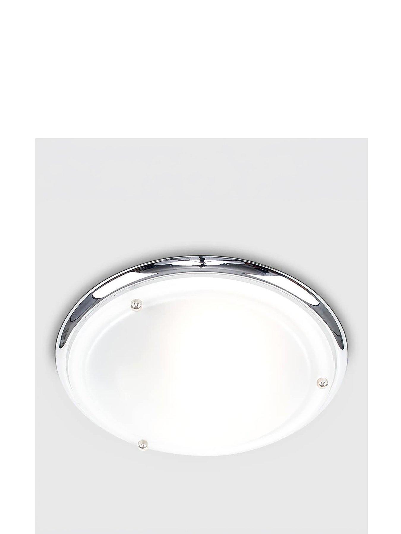 Image 2 of 6 of ValueLights IP44 Flush Ceiling Light Chrome