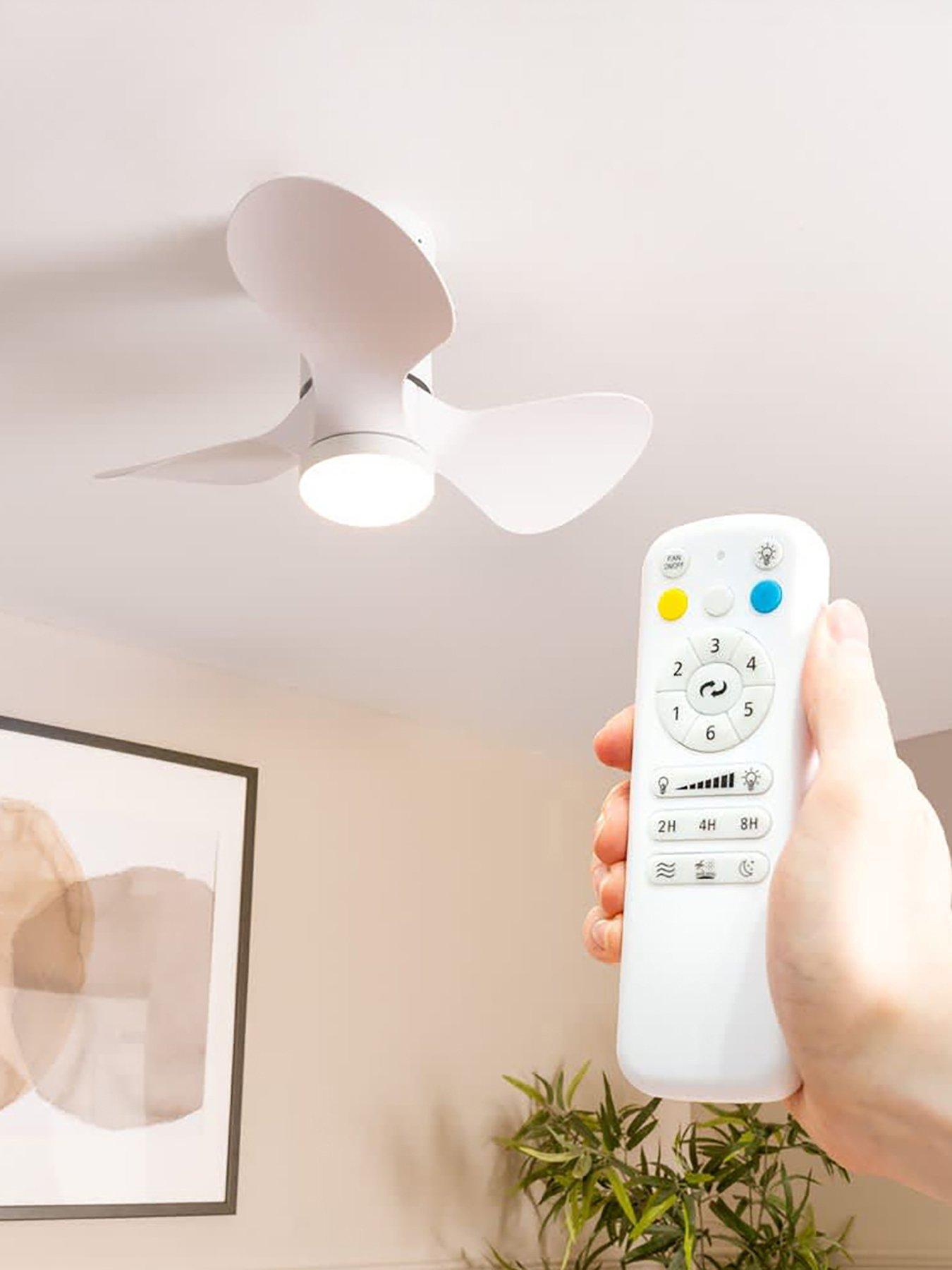 ValueLights Matte White 24" 3 Blade Ceiling Light Fan with Remote Control - Image 5