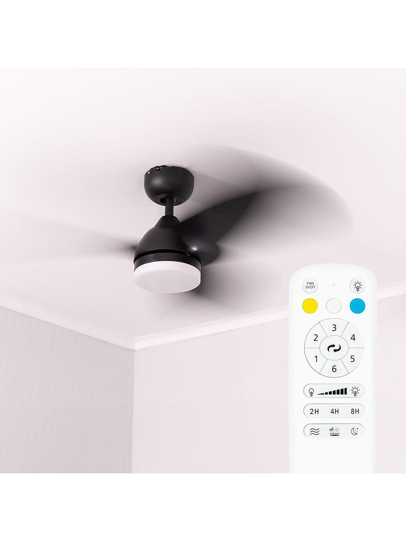 Image 3 of 6 of ValueLights Matt Black 36" 3 Blade Ceiling Fan with Integrated LED Light and Remote Control