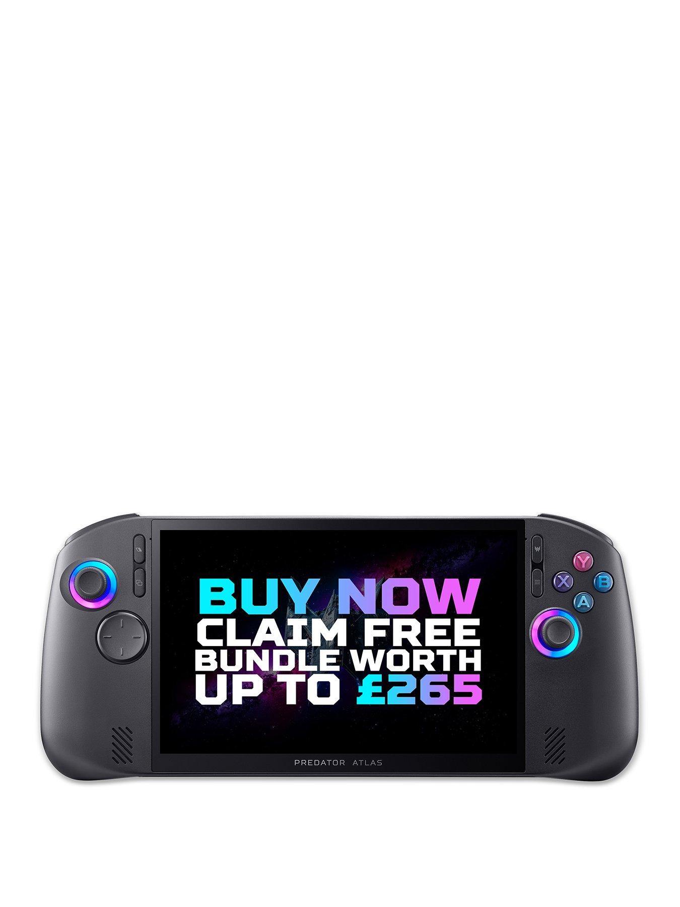 Image 1 of 8 of Acer Predator Atlas 8 Windows Handheld Gaming PC - Intel Arc G3, 16GB RAM, 512GB SSD, 8in WUXGA 120Hz, Black - Bundle Available (Limited)
