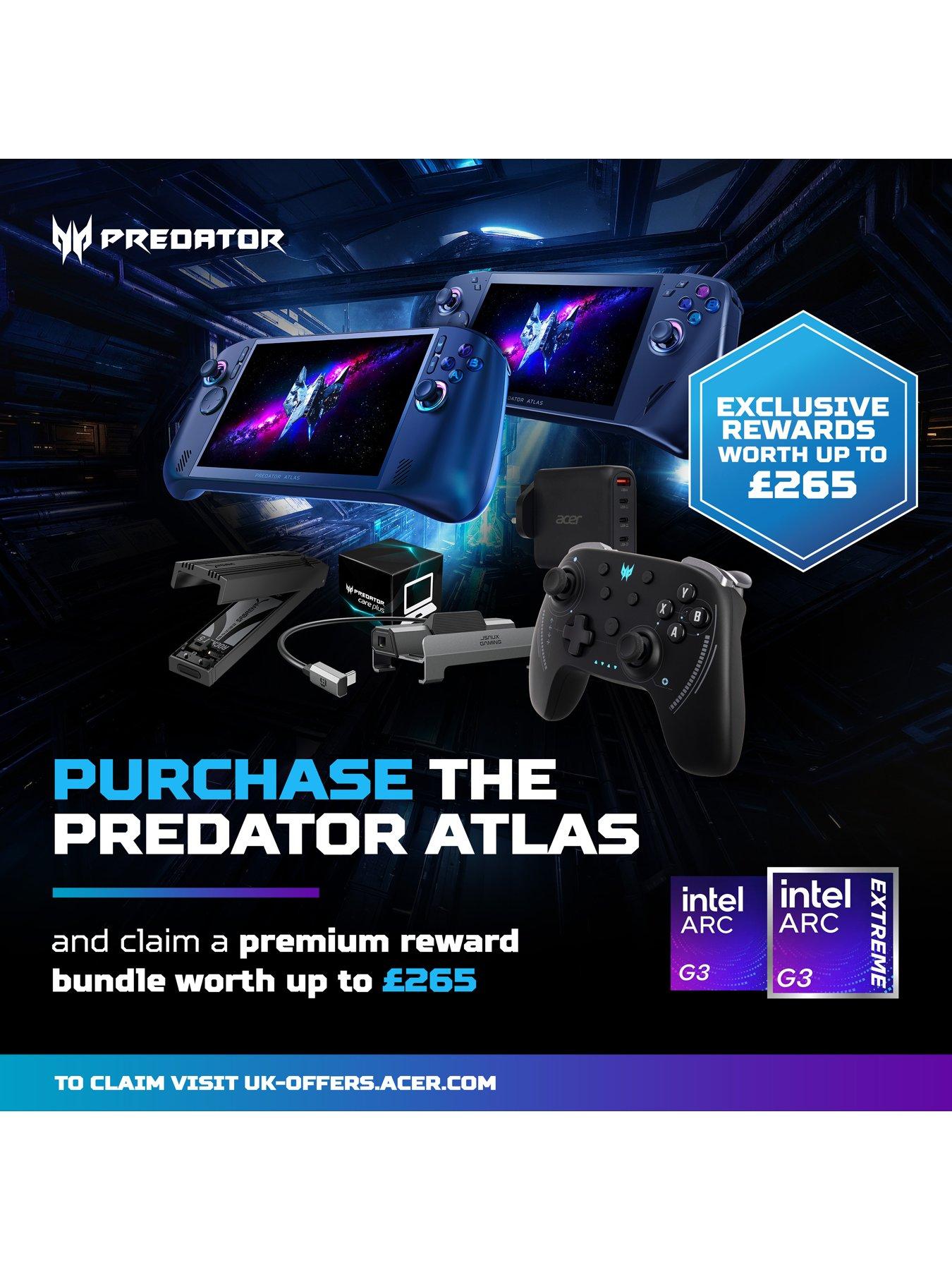 Image 2 of 8 of Acer Predator Atlas 8 Windows Handheld Gaming PC - Intel Arc G3, 16GB RAM, 512GB SSD, 8in WUXGA 120Hz, Black - Bundle Available (Limited)