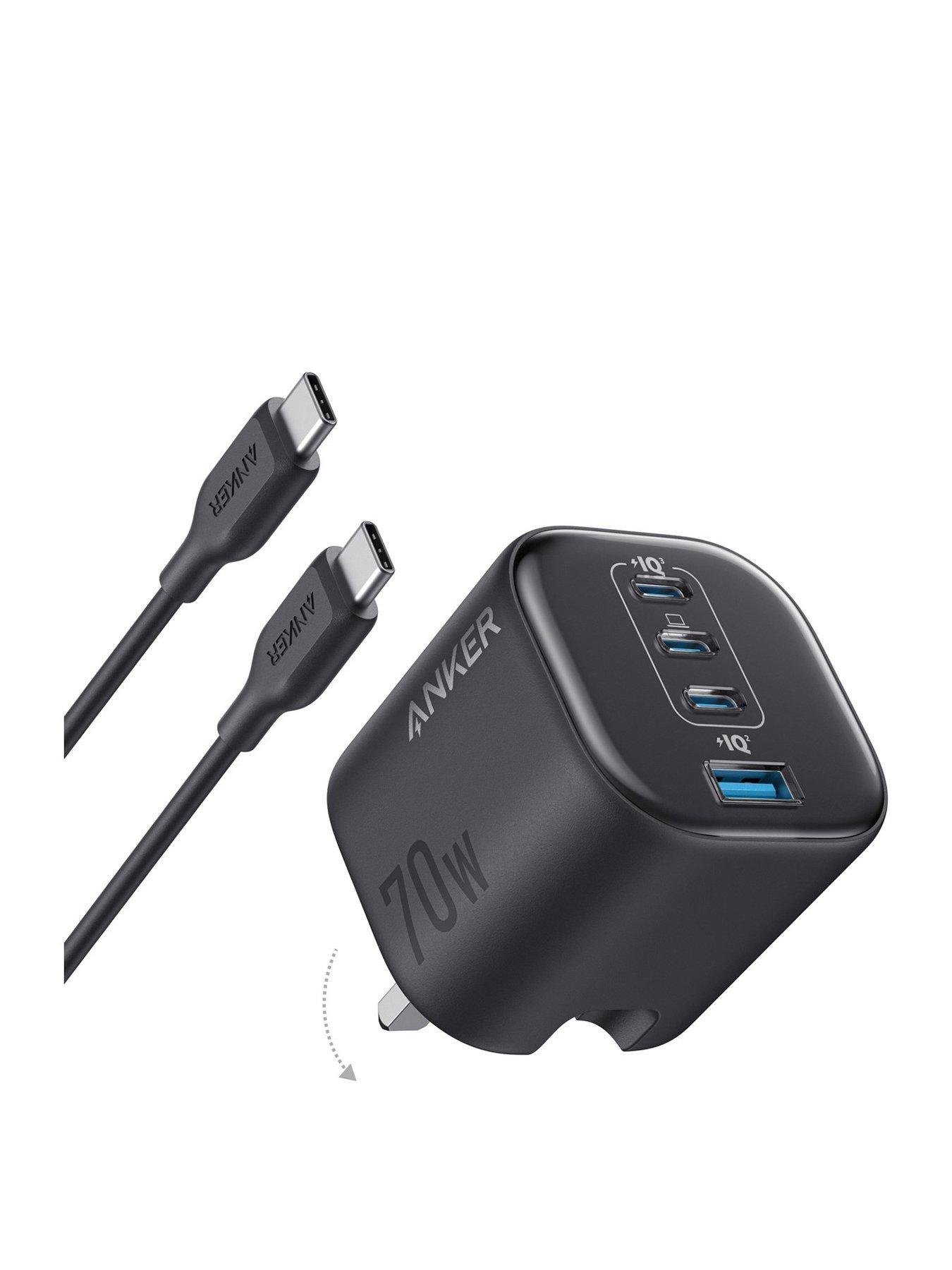 Image 1 of 7 of Anker Zolo 4-Port USB-C Charger, 70W Super Fast Charging with USB-C Cable, Black