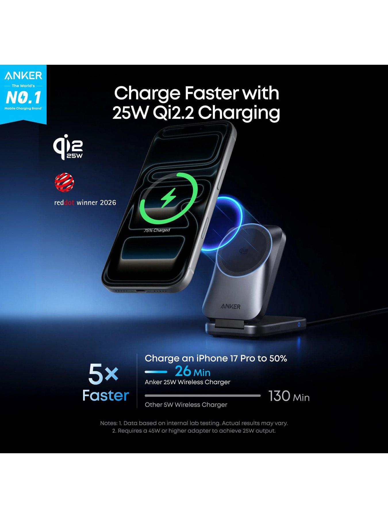Image 3 of 7 of Anker Anker Prime 3-in-1 Wireless Charging Station MagGo 25W Qi2.2 AirCool Foldable Magnetic Charger