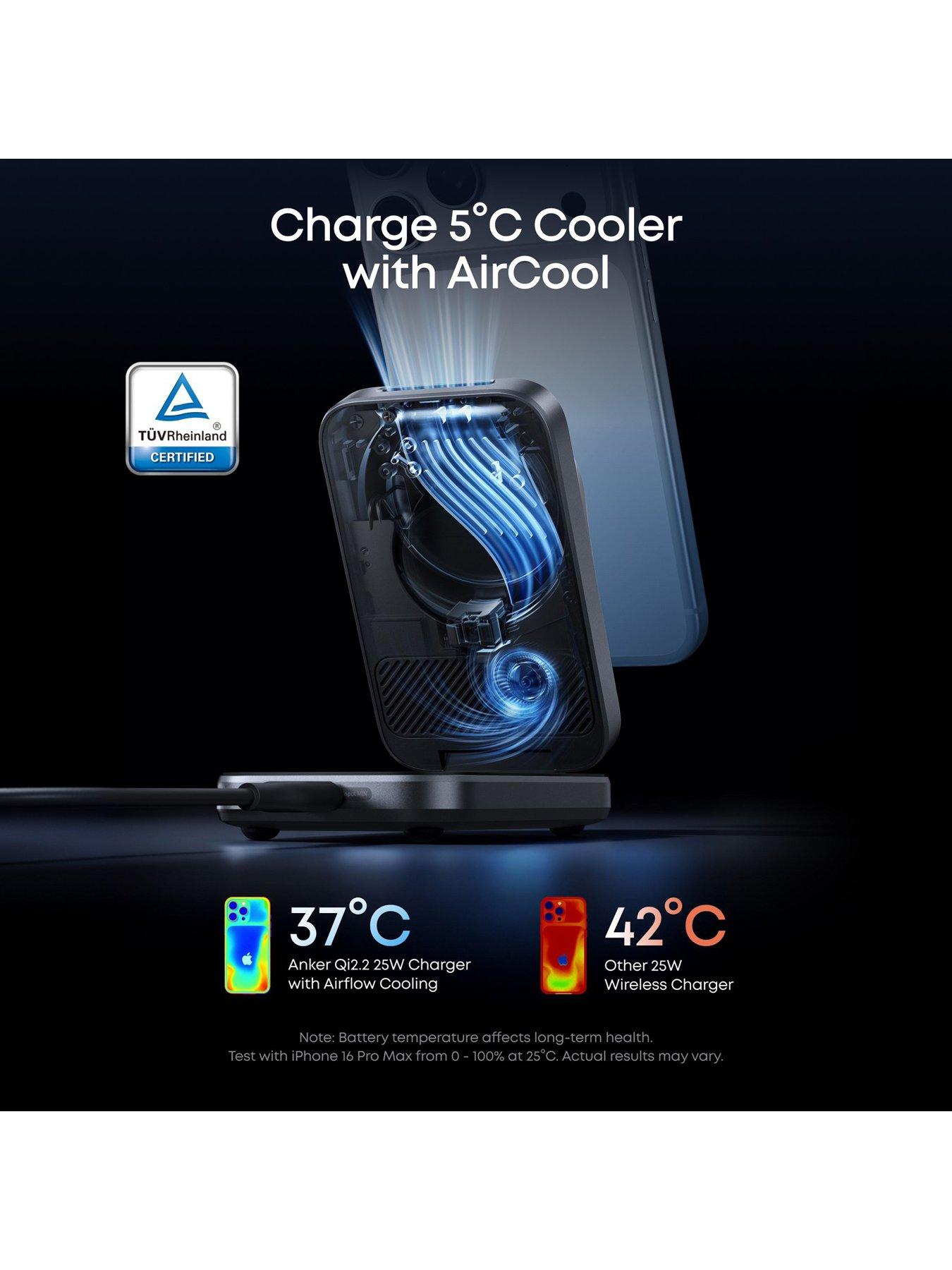 Image 4 of 7 of Anker Anker Prime 3-in-1 Wireless Charging Station MagGo 25W Qi2.2 AirCool Foldable Magnetic Charger