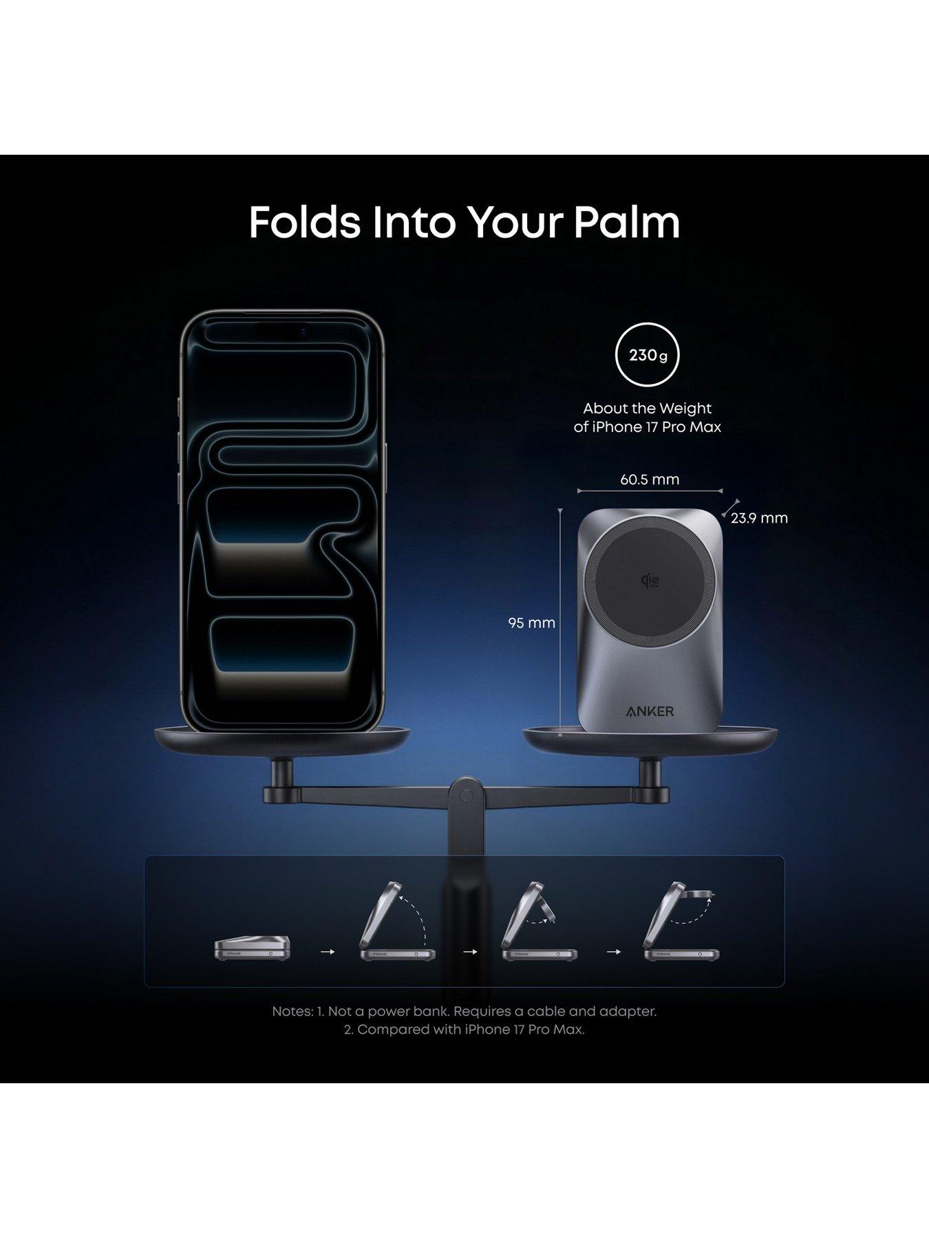 Image 6 of 7 of Anker Anker Prime 3-in-1 Wireless Charging Station MagGo 25W Qi2.2 AirCool Foldable Magnetic Charger