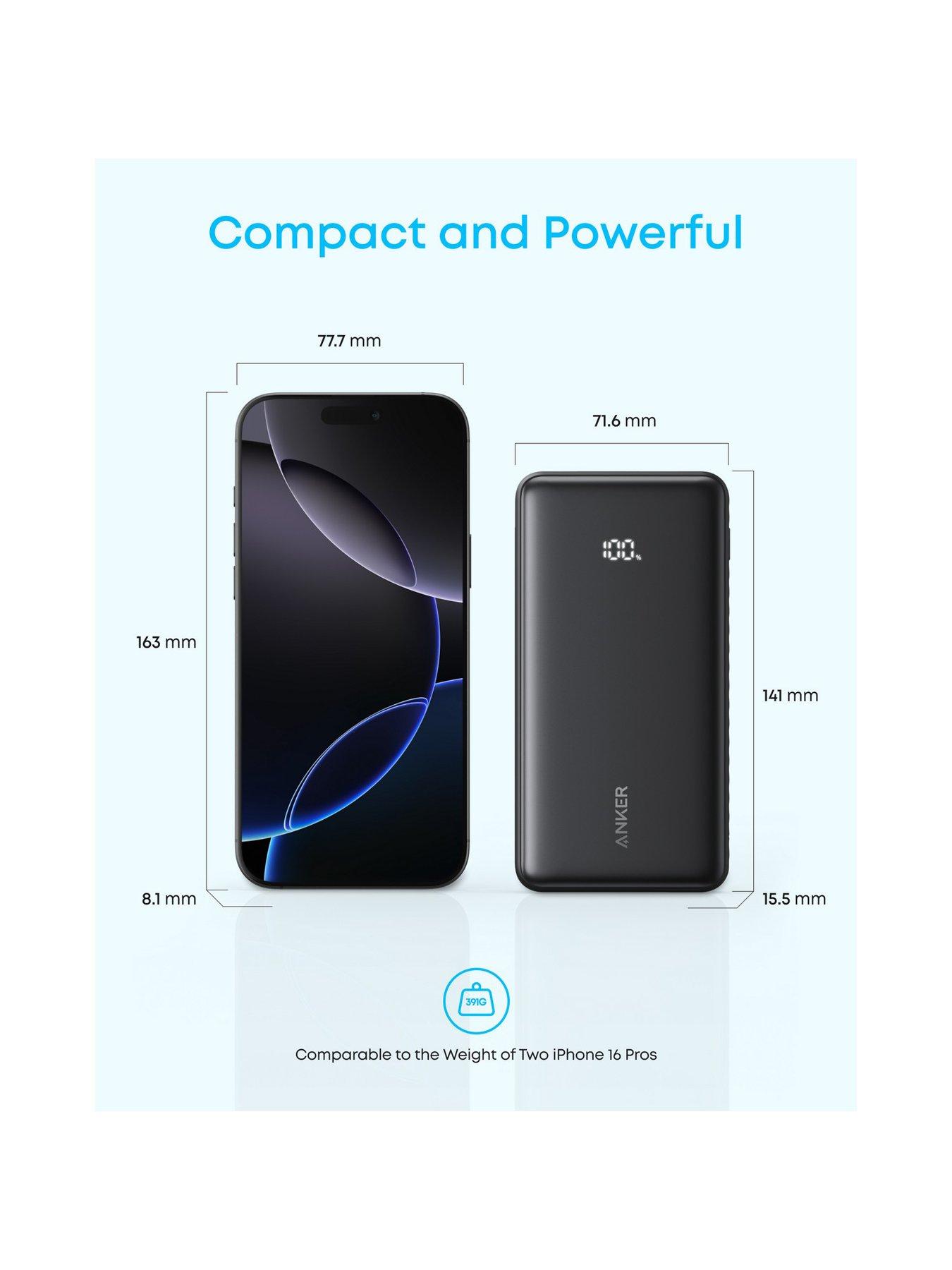 Image 7 of 7 of Anker Anker Zolo Power Bank, 20,000mAh Portable Charger 22.5W Output with Built-in USB-C Cable, White