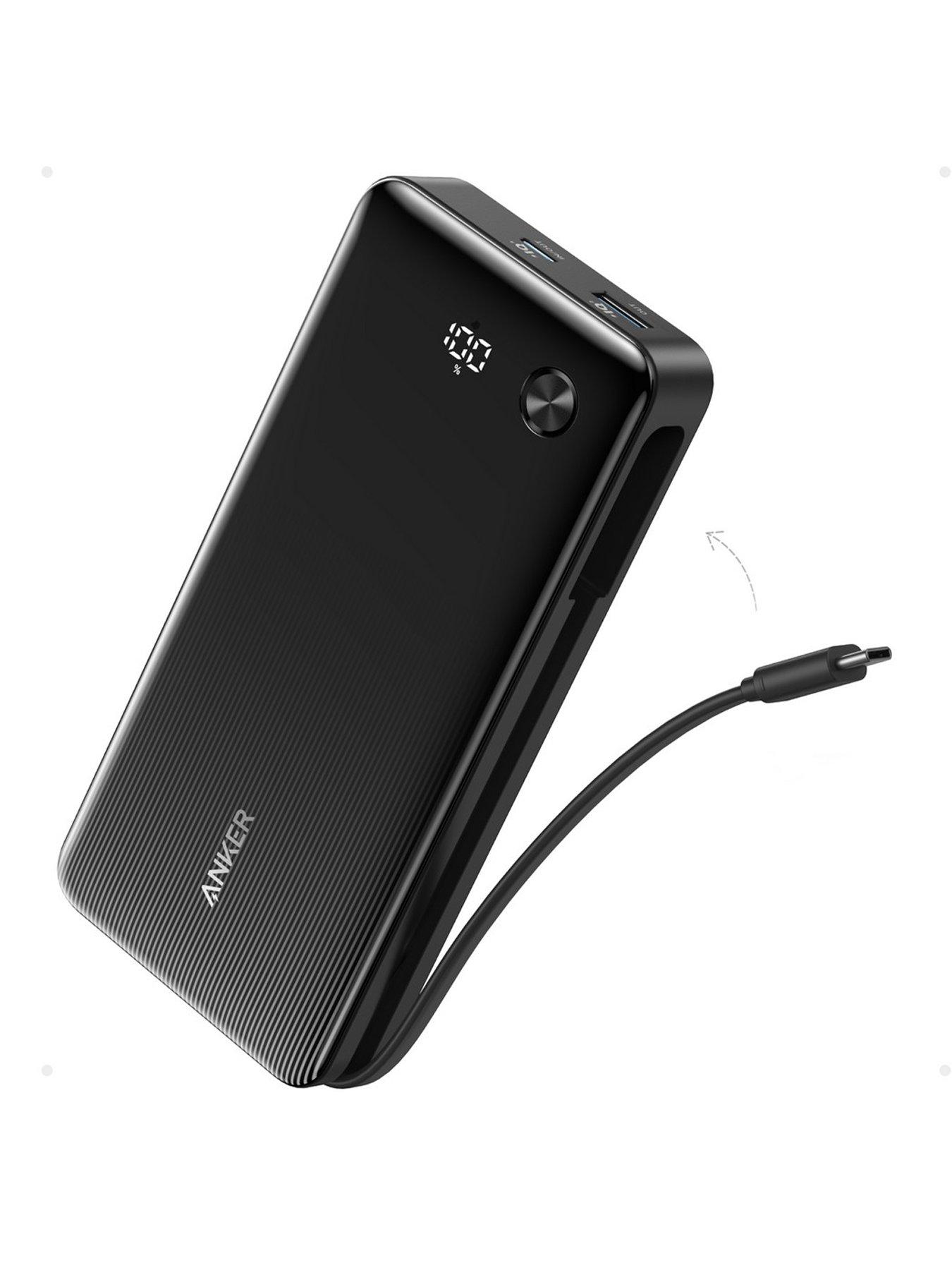 Image 1 of 7 of Anker Power Bank, 20,000mAh 87W Portable Charger with 2 Ports and Built-in USB-C Cable