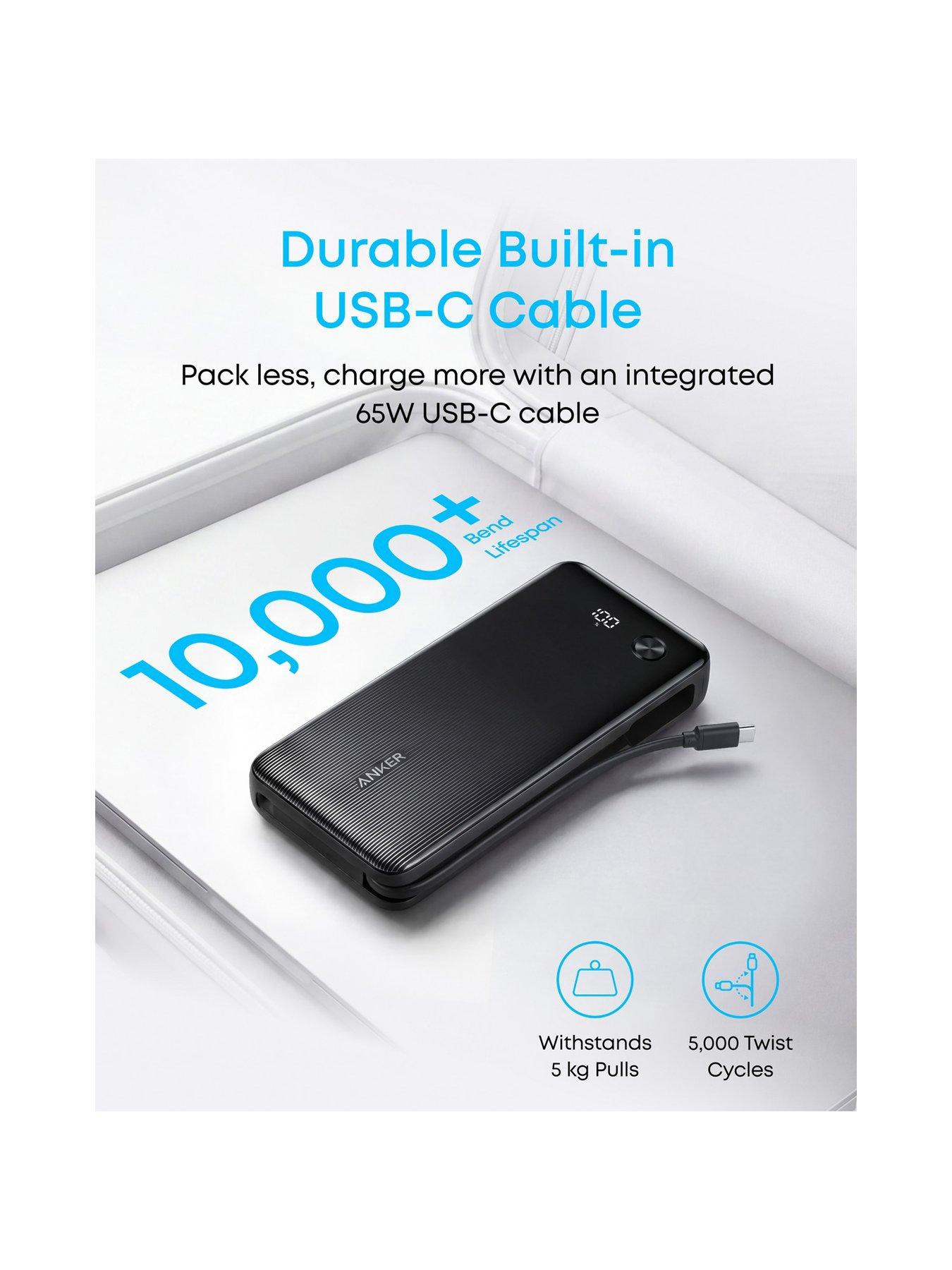 Image 6 of 7 of Anker Power Bank, 20,000mAh 87W Portable Charger with 2 Ports and Built-in USB-C Cable