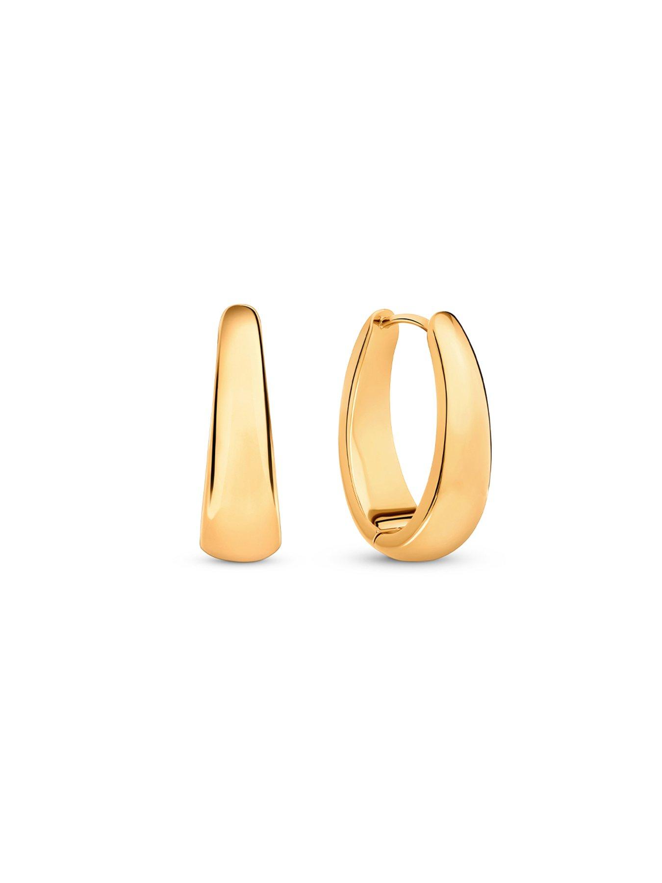 Image 2 of 4 of Abbott Lyon Oval Hoop Earrings 14ct Gold Plated