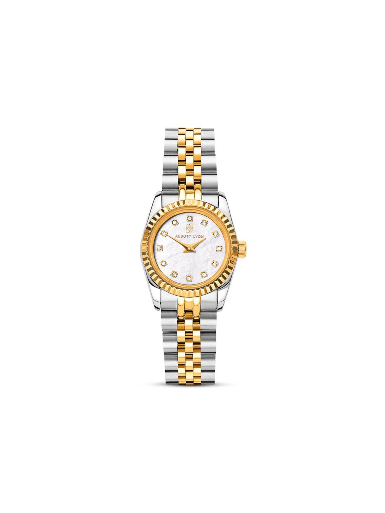 Image 2 of 4 of Abbott Lyon Mini Two Tone Pearl Belgravia Watch 14ct Gold Plated