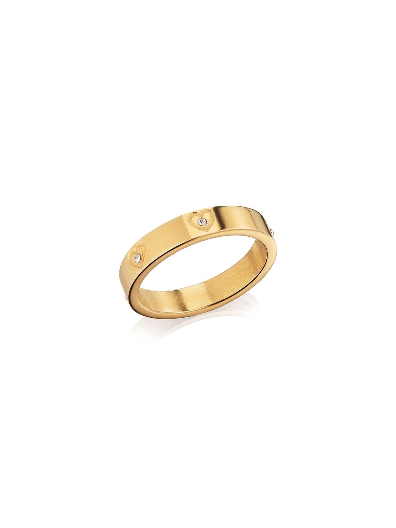 Image 2 of 3 of Abbott Lyon Crystal Heart Ring 14ct Gold Plated