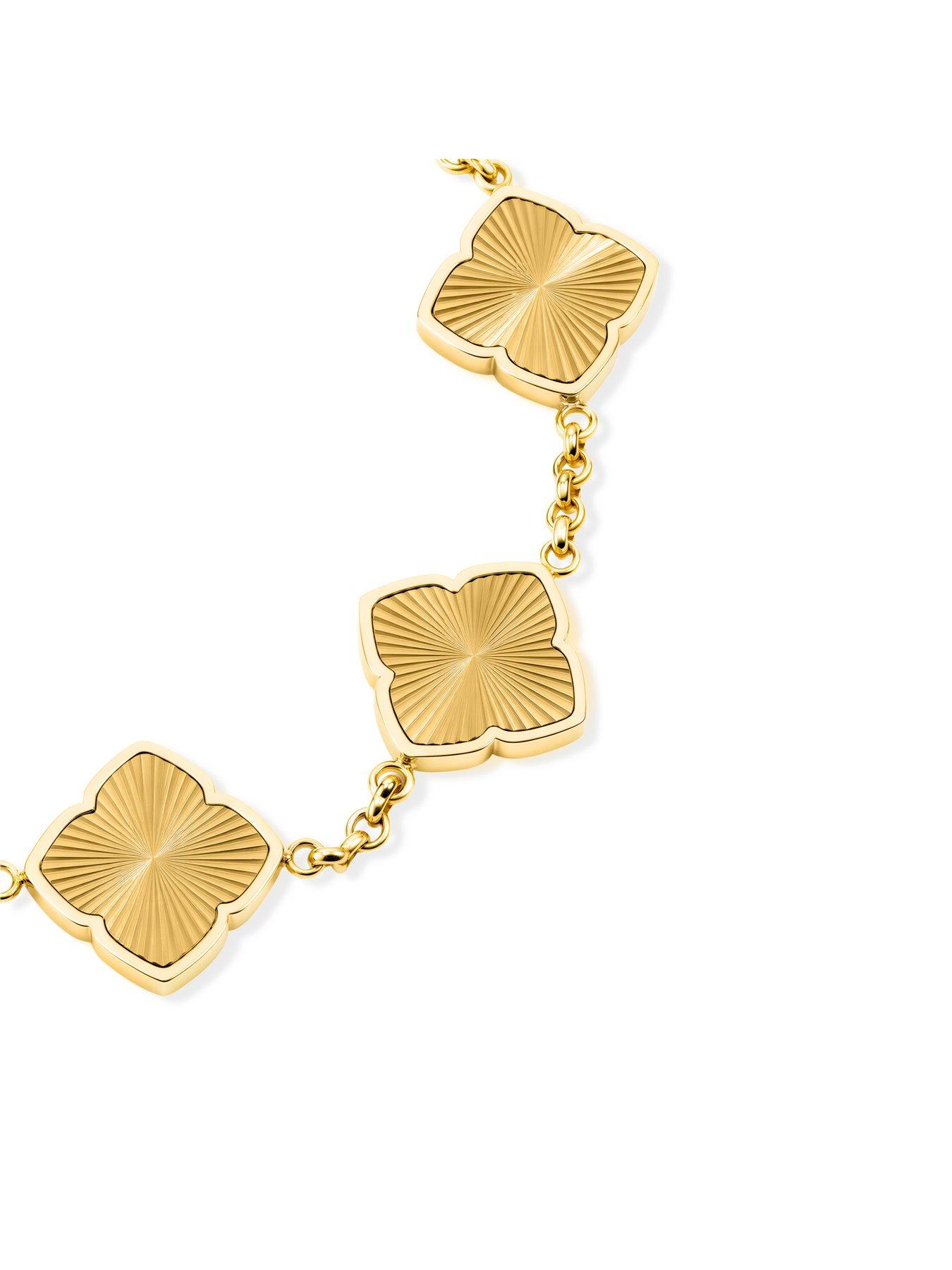 Image 2 of 3 of Abbott Lyon Textured Multi Clover Bracelet 14ct Gold Plated