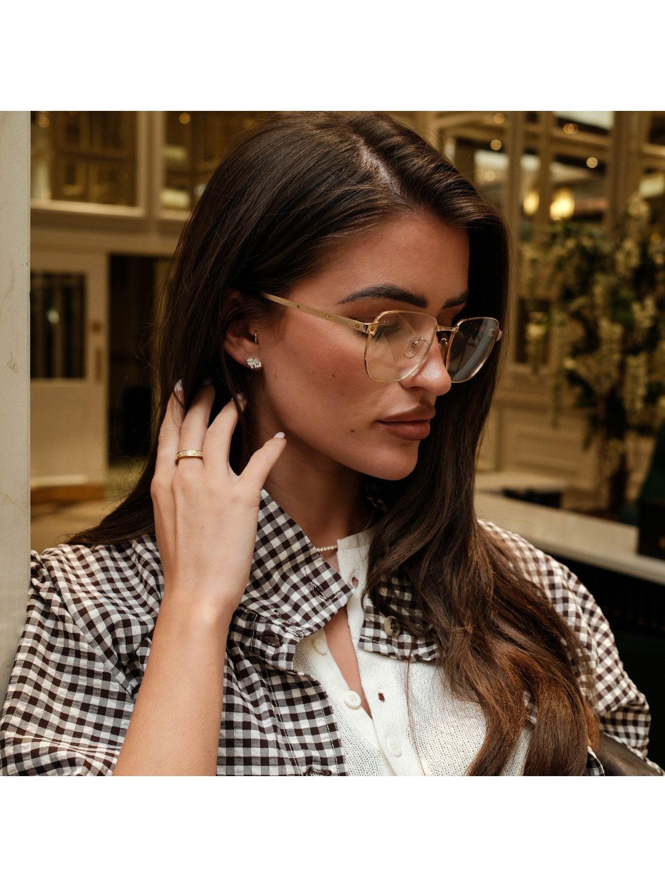 Image 2 of 2 of Say It With Womens Double Pear Sparkly Stud Earrings - Gold