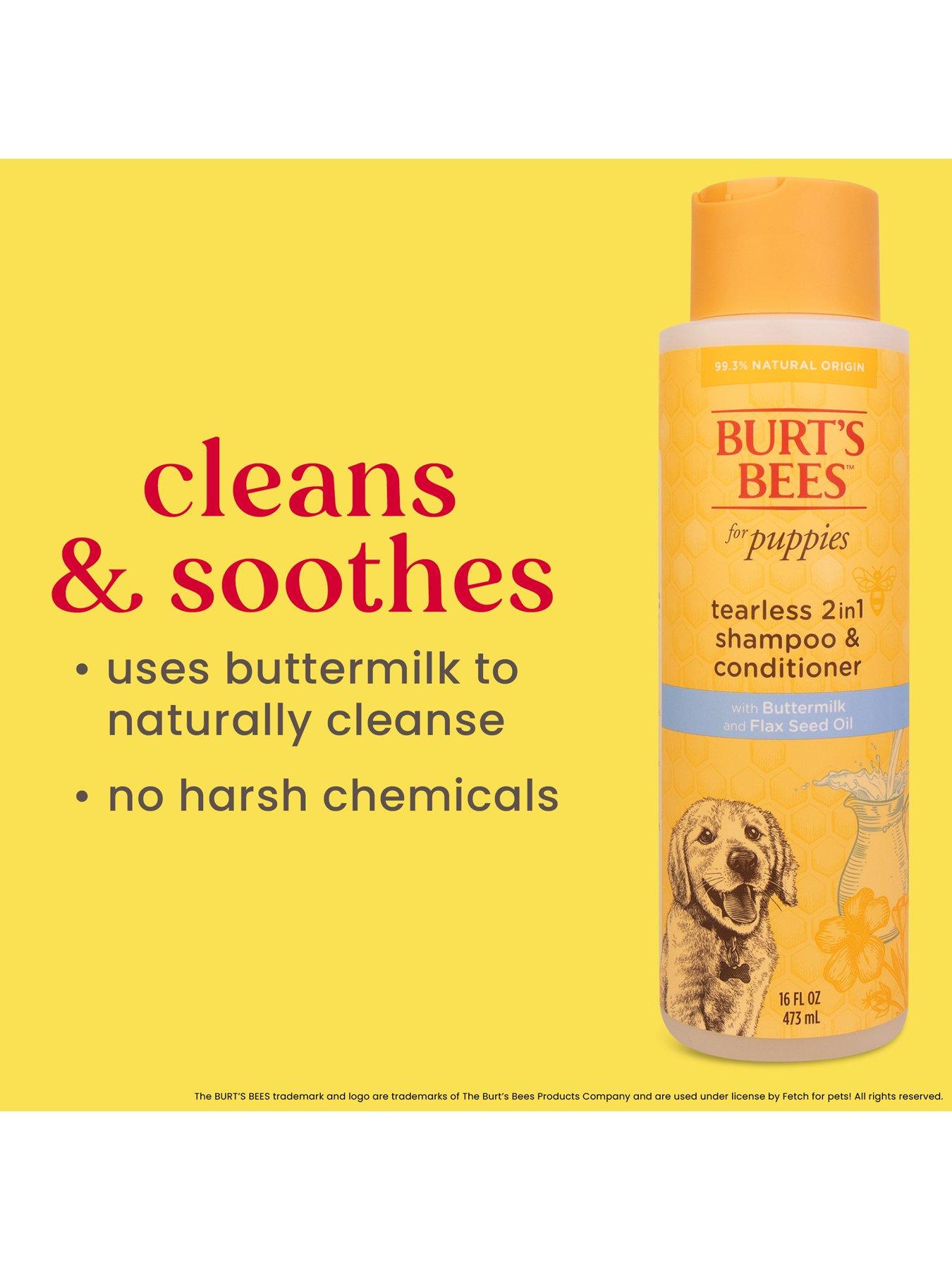 Image 3 of 4 of Burts Bees Tearless 2 in 1 Shampoo and Conditioner for Puppies with Buttermilk &amp; Linseed Oil, 16 Ounces