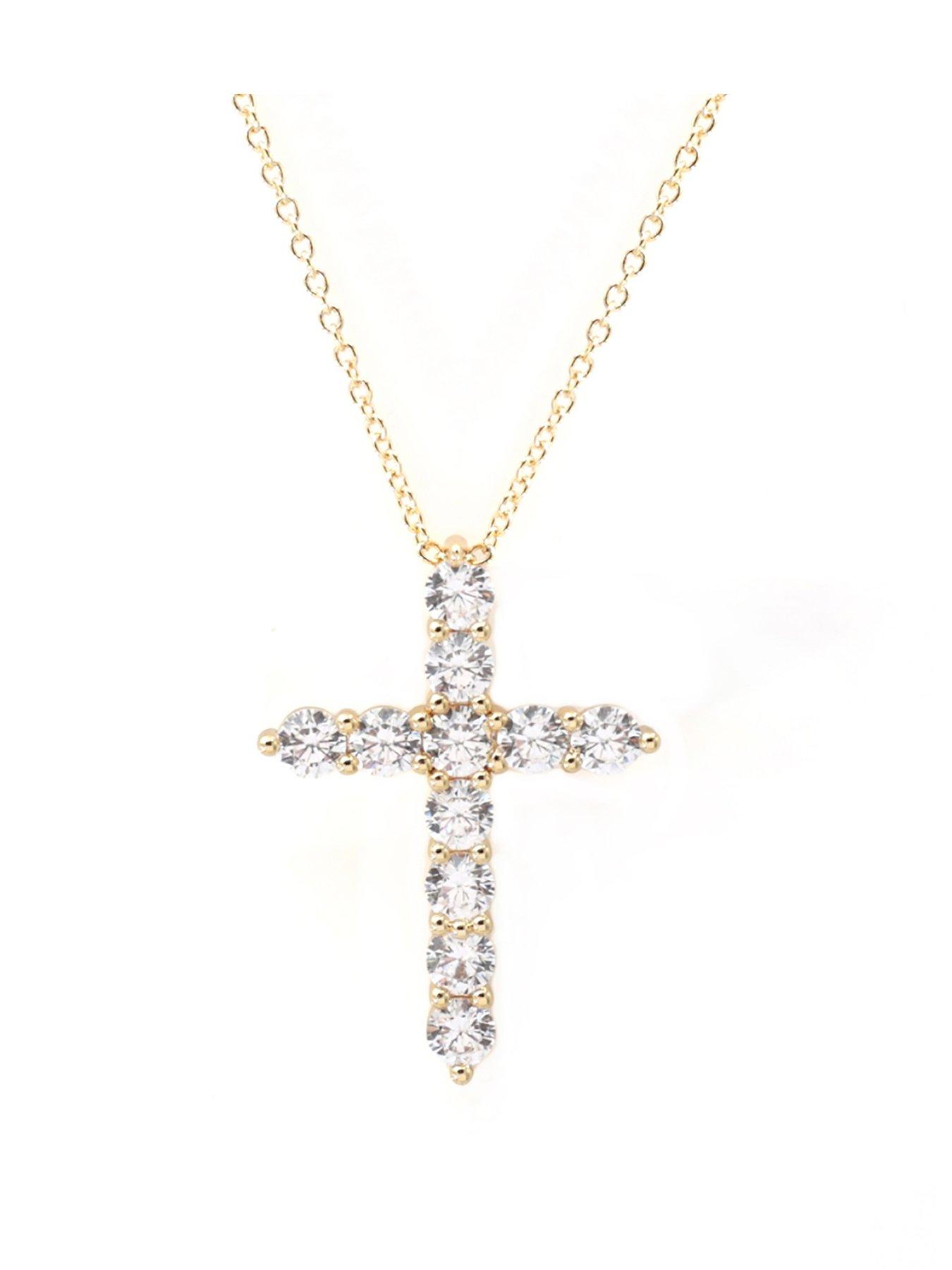Image 1 of 2 of Say It With Amara Signature Cross Gold Plated Pendant Necklace