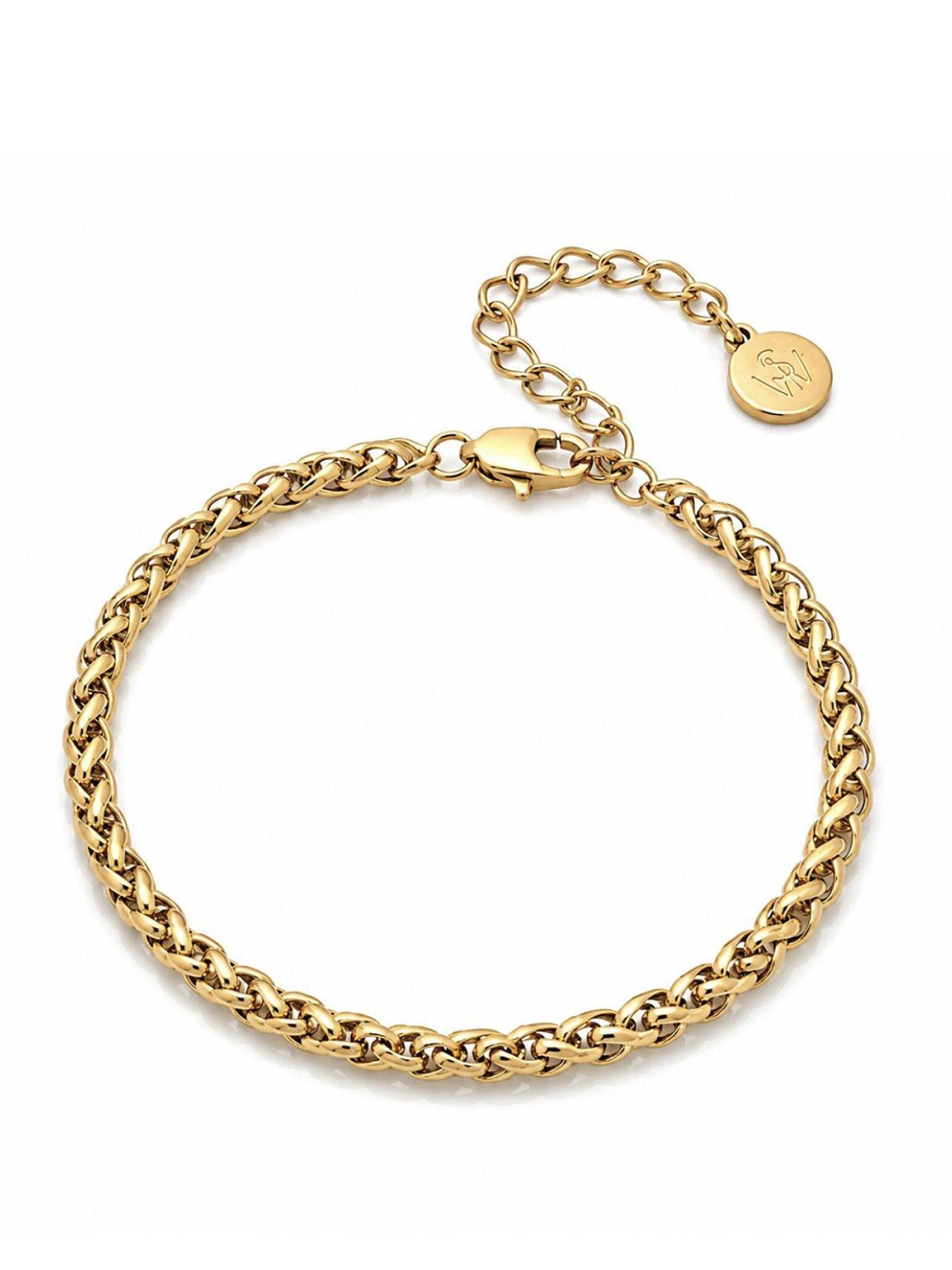 Say It With Womens Twist Rope Lobster Clasp Extender Bracelet, Yellow Gold, Men