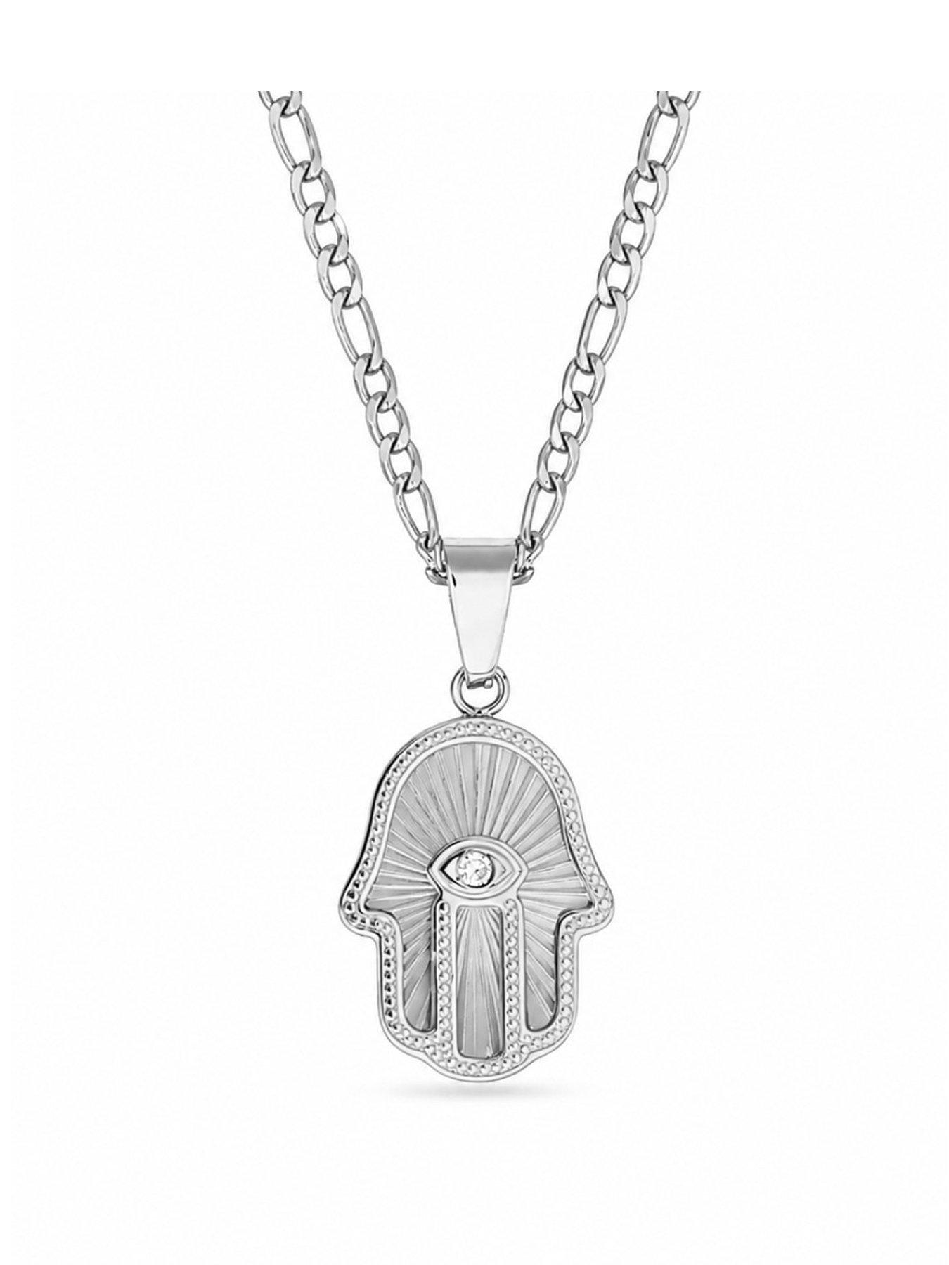 Say It With Silver Hamsa Hand Necklace - Image 3