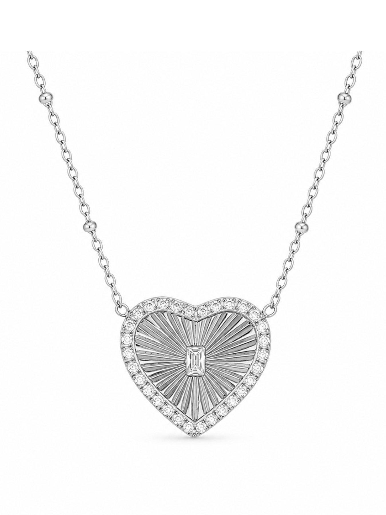 Image 1 of 2 of Say It With Womens CZ Heart Necklace - Silver