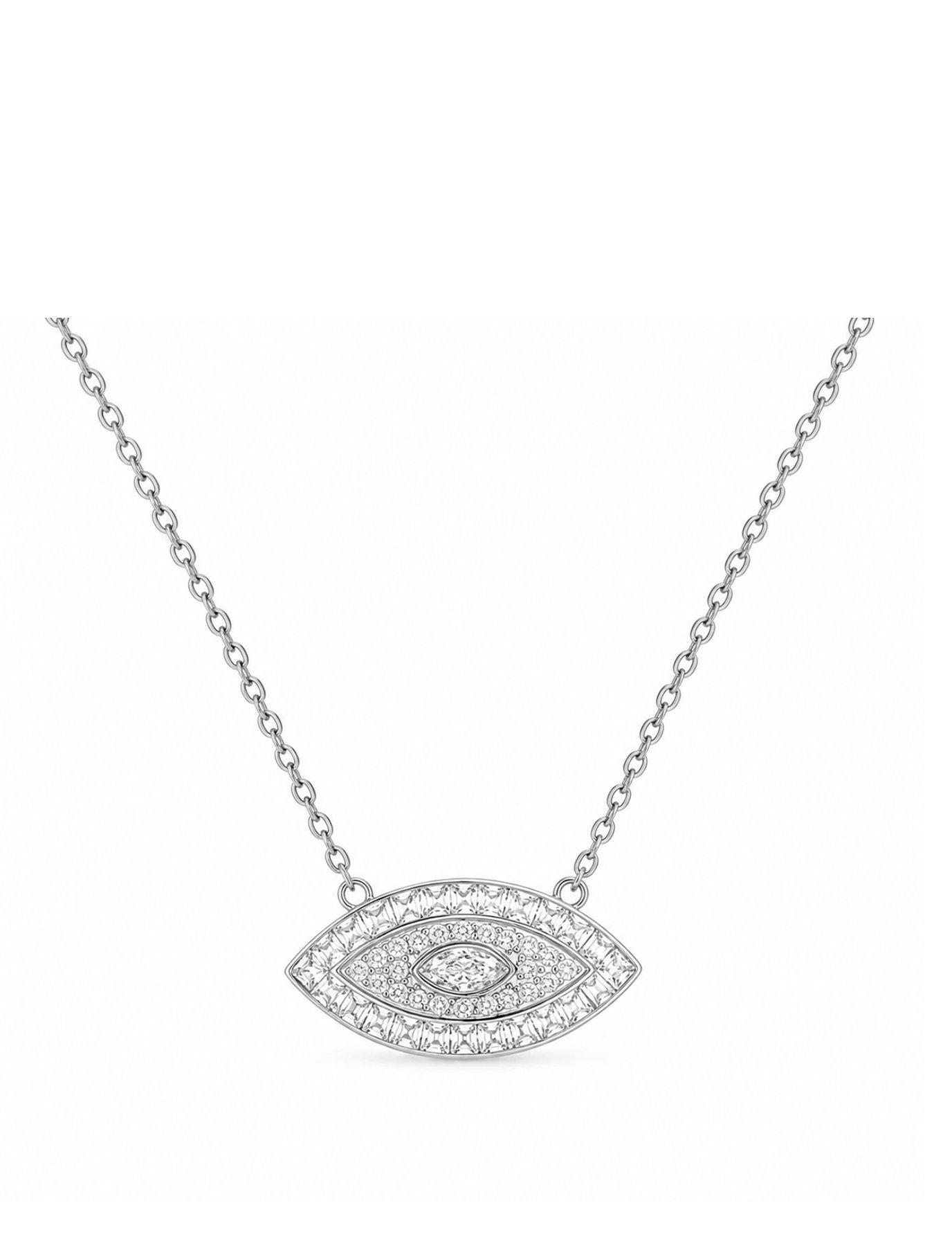 Image 1 of 2 of Say It With Full Cz Evil Eye Necklace - Silver