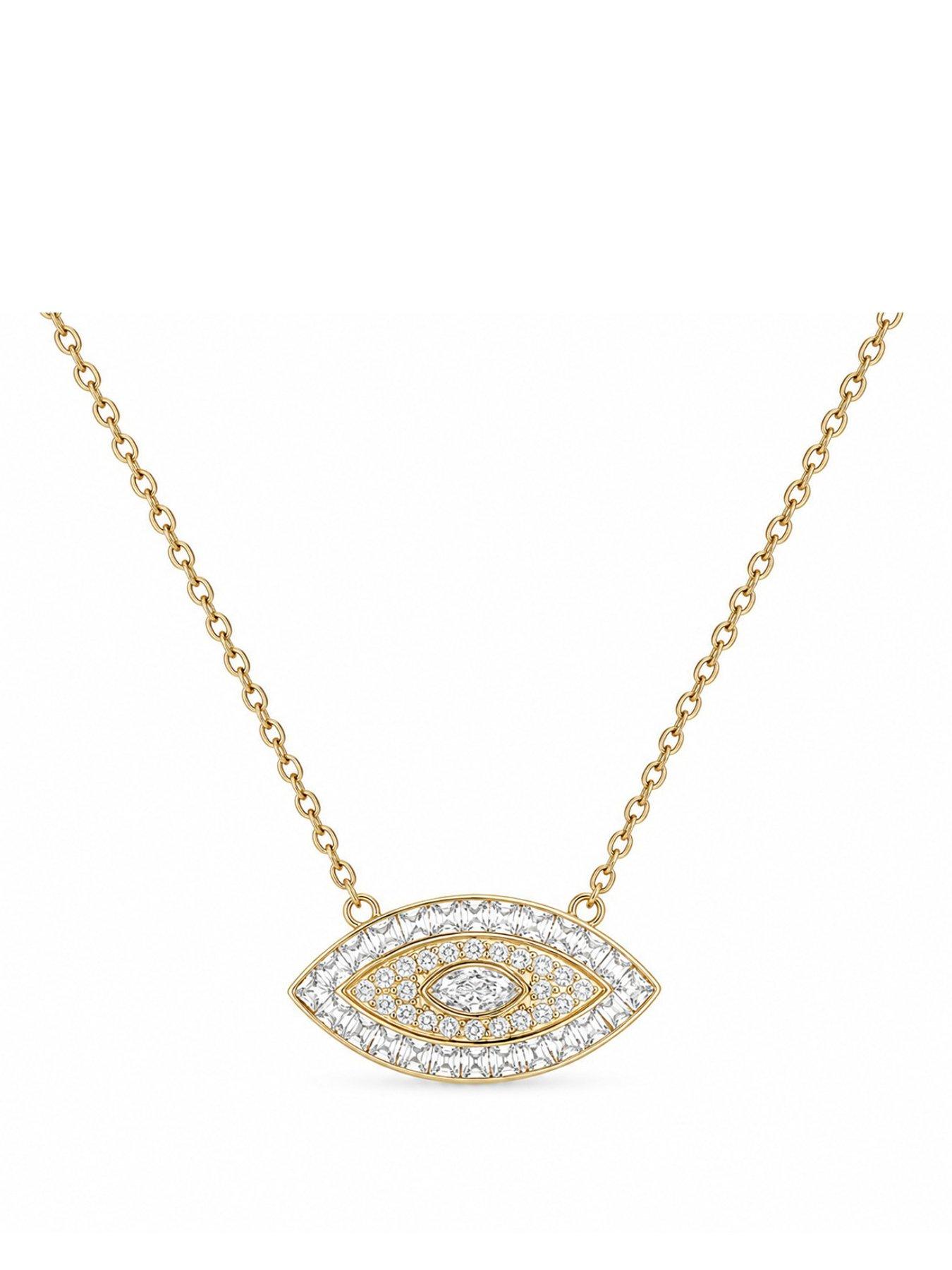 Image 1 of 2 of Say It With Womens Full CZ Evil Eye Necklace - Gold