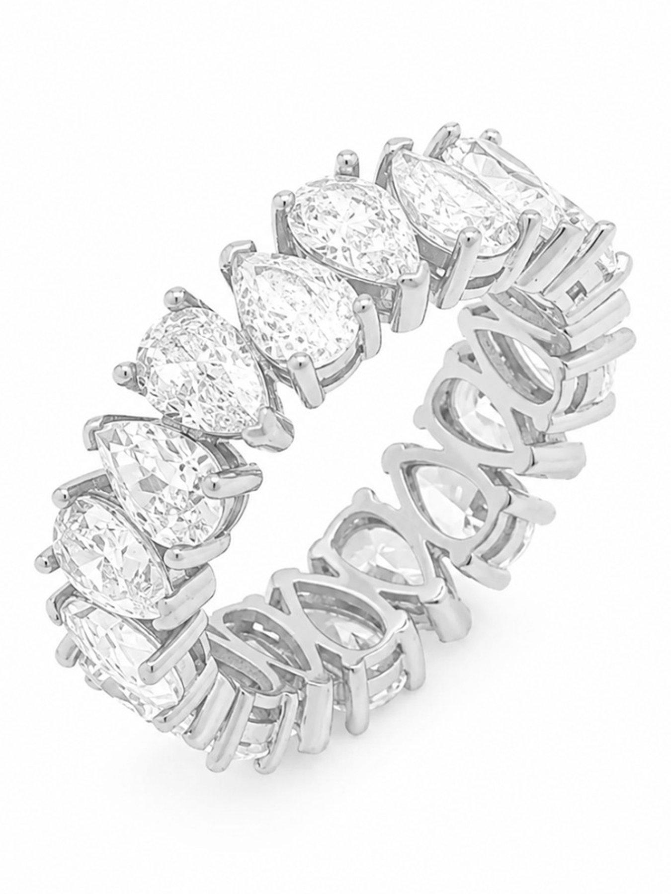 Image 1 of 2 of Say It With Womens Pear Cut Gem All Around Band Ring - Silver