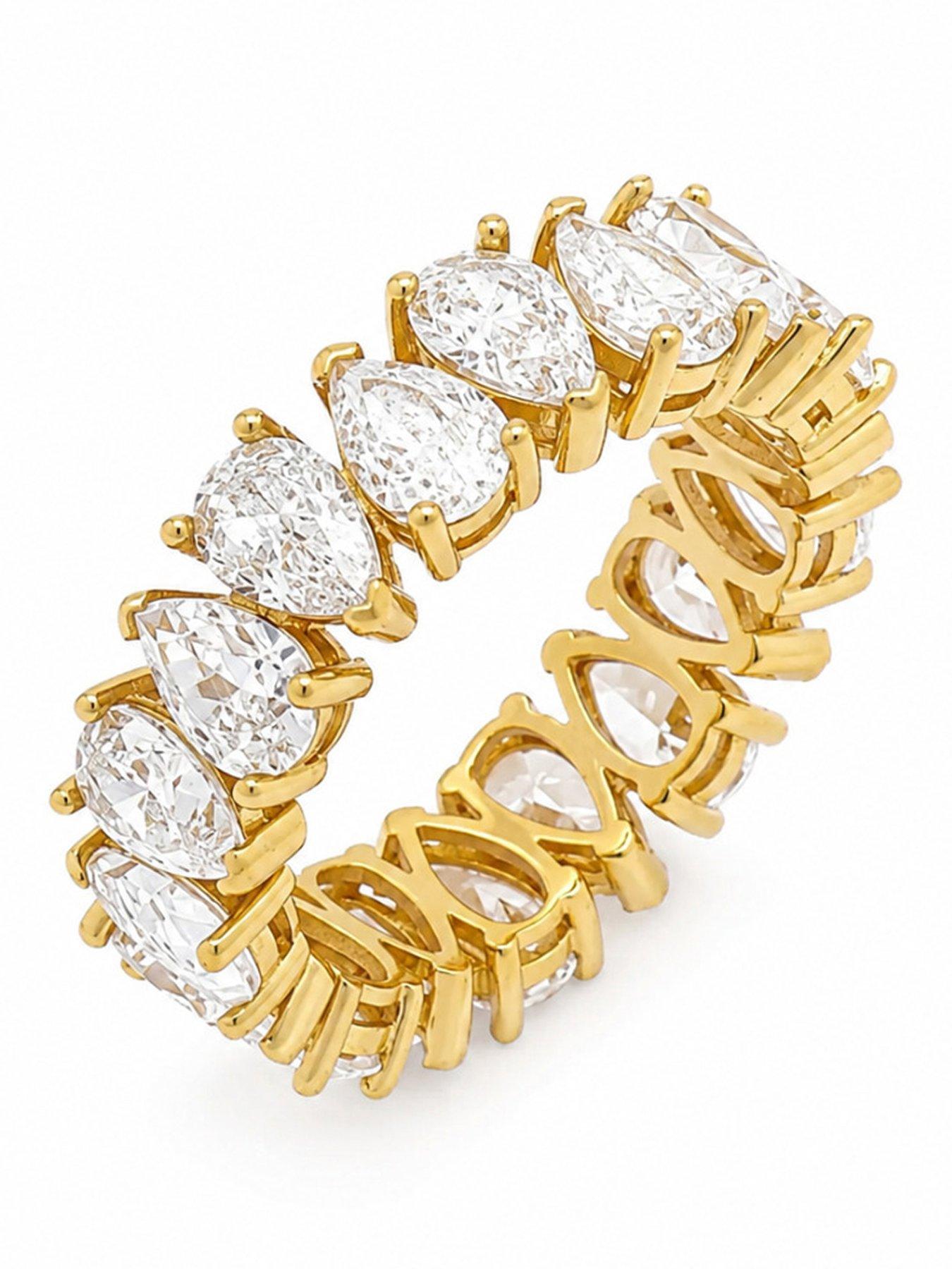 Image 1 of 2 of Say It With Womens Pear Prong-Set Eternity Ring - Yellow Gold