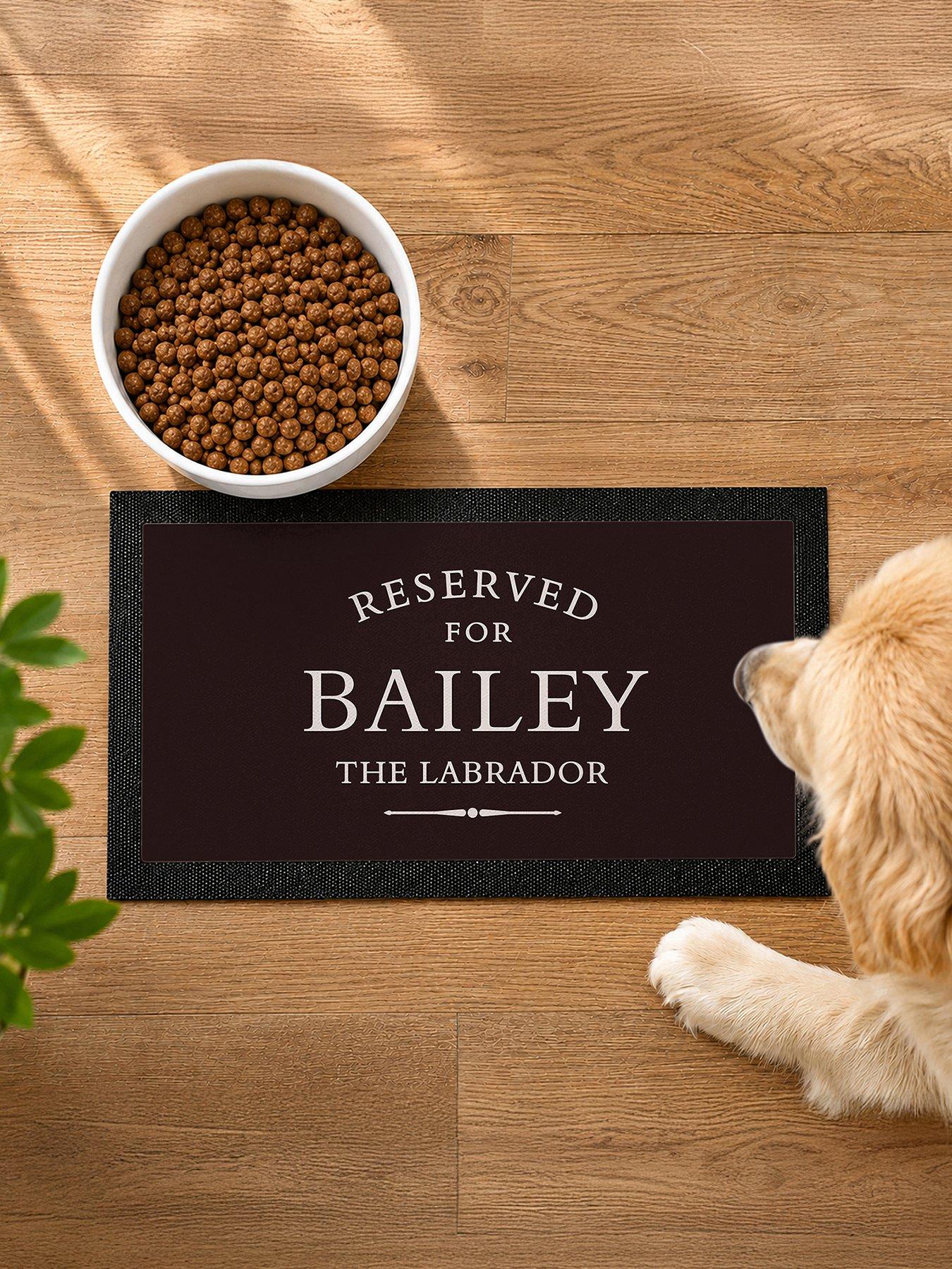 Image 1 of 4 of The Personalised Memento Company Personalised Reserved For Pet Bowl Mat