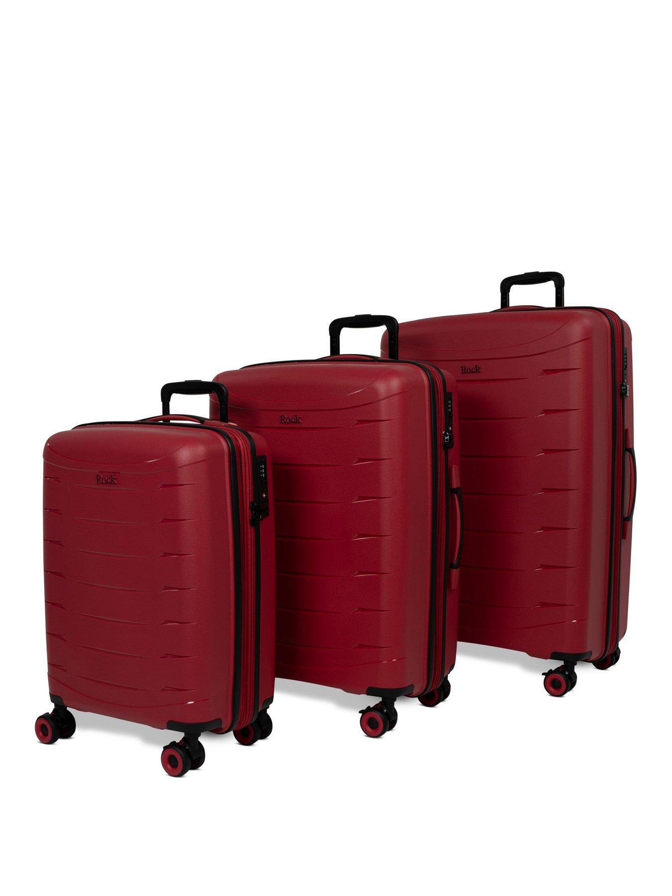 Rock Luggage Unisex Red Resilient Luggage 3 Piece Set - Image 2