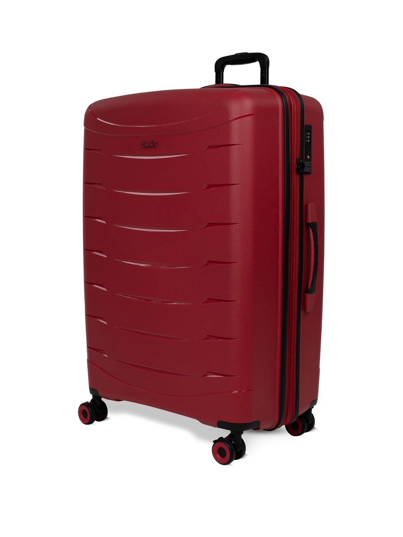 Rock Luggage Resilient Large Red Suitcase