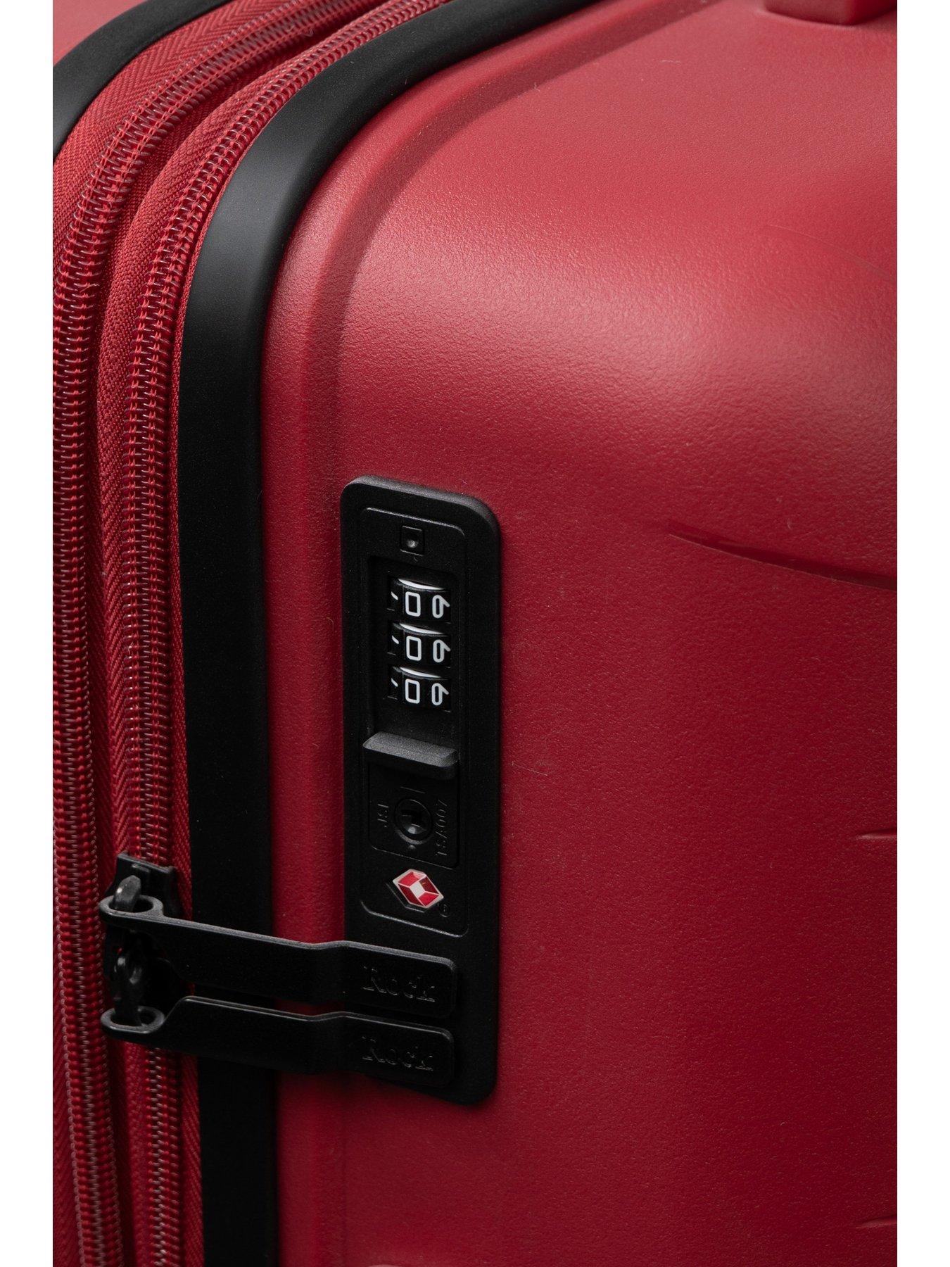 Image 4 of 7 of Rock Luggage Resilient Medium Red Suitcase