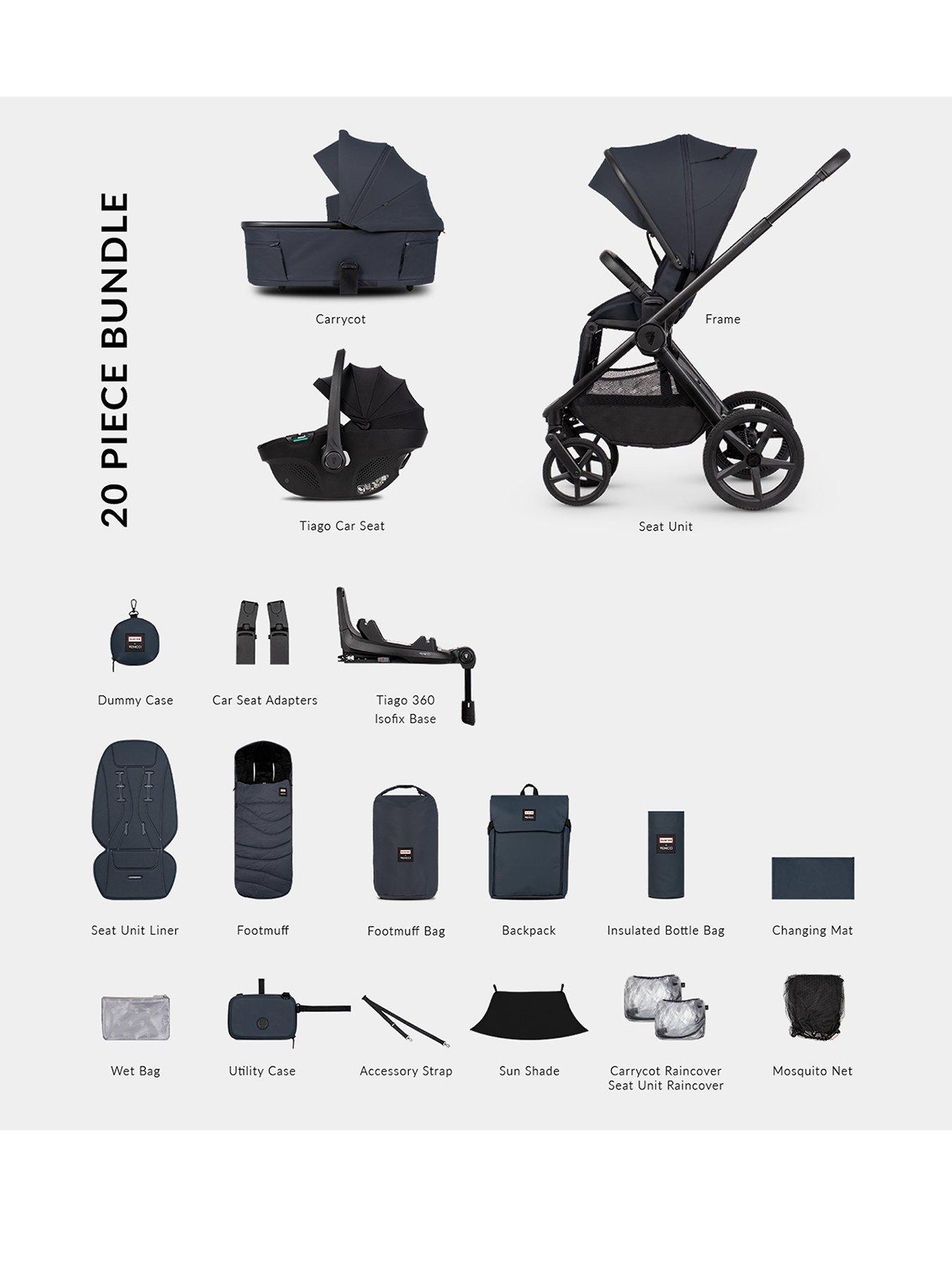Image 1 of 8 of Venicci Upline 3 Hunter - 4in1 Bundle Tiago Black Car Seat and 360 Base - Navy
