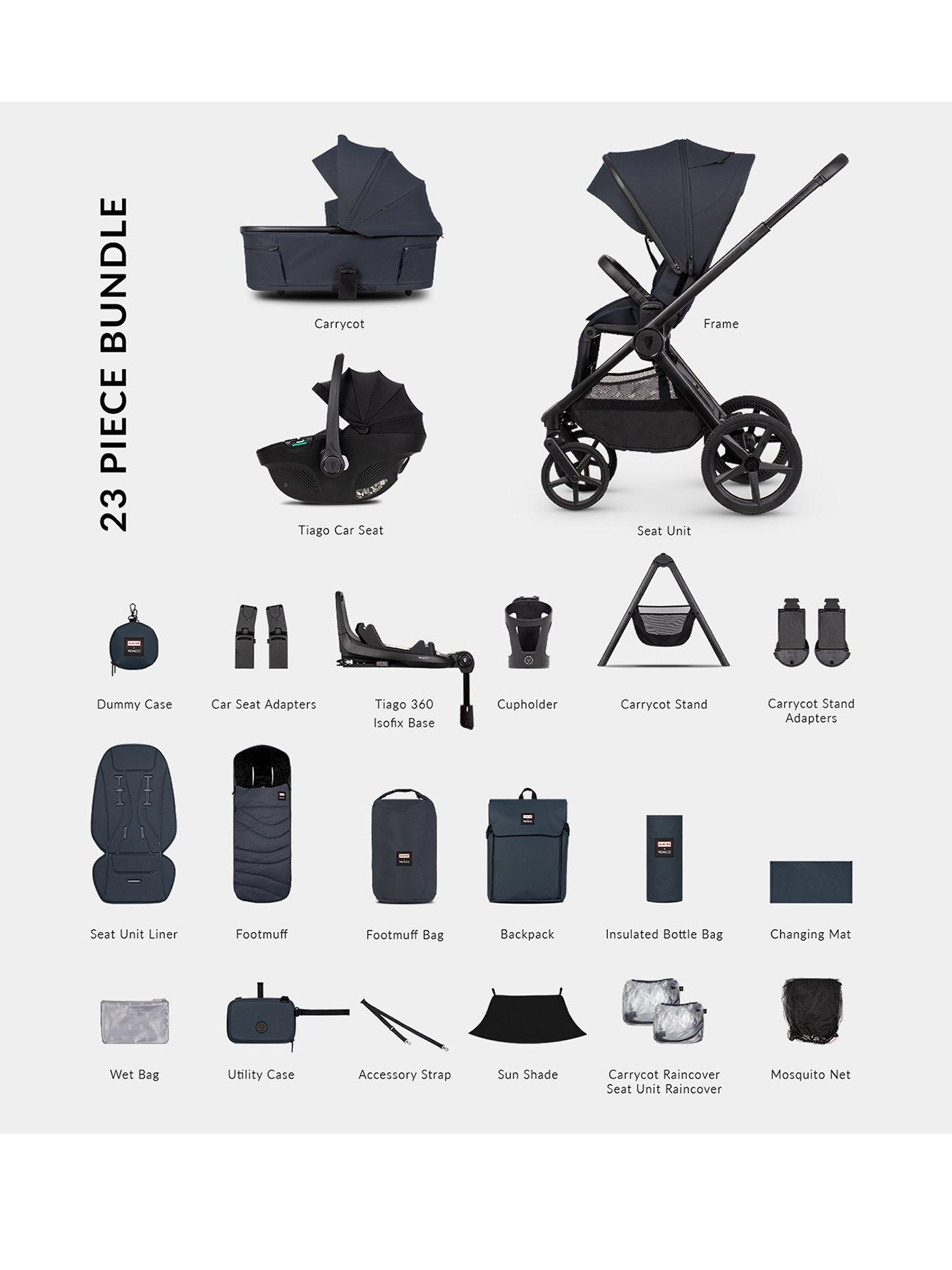 Image 1 of 8 of Venicci Upline 3 Hunter - 4in1 Plus Bundle Tiago Black Car Seat and 360 Base - Navy