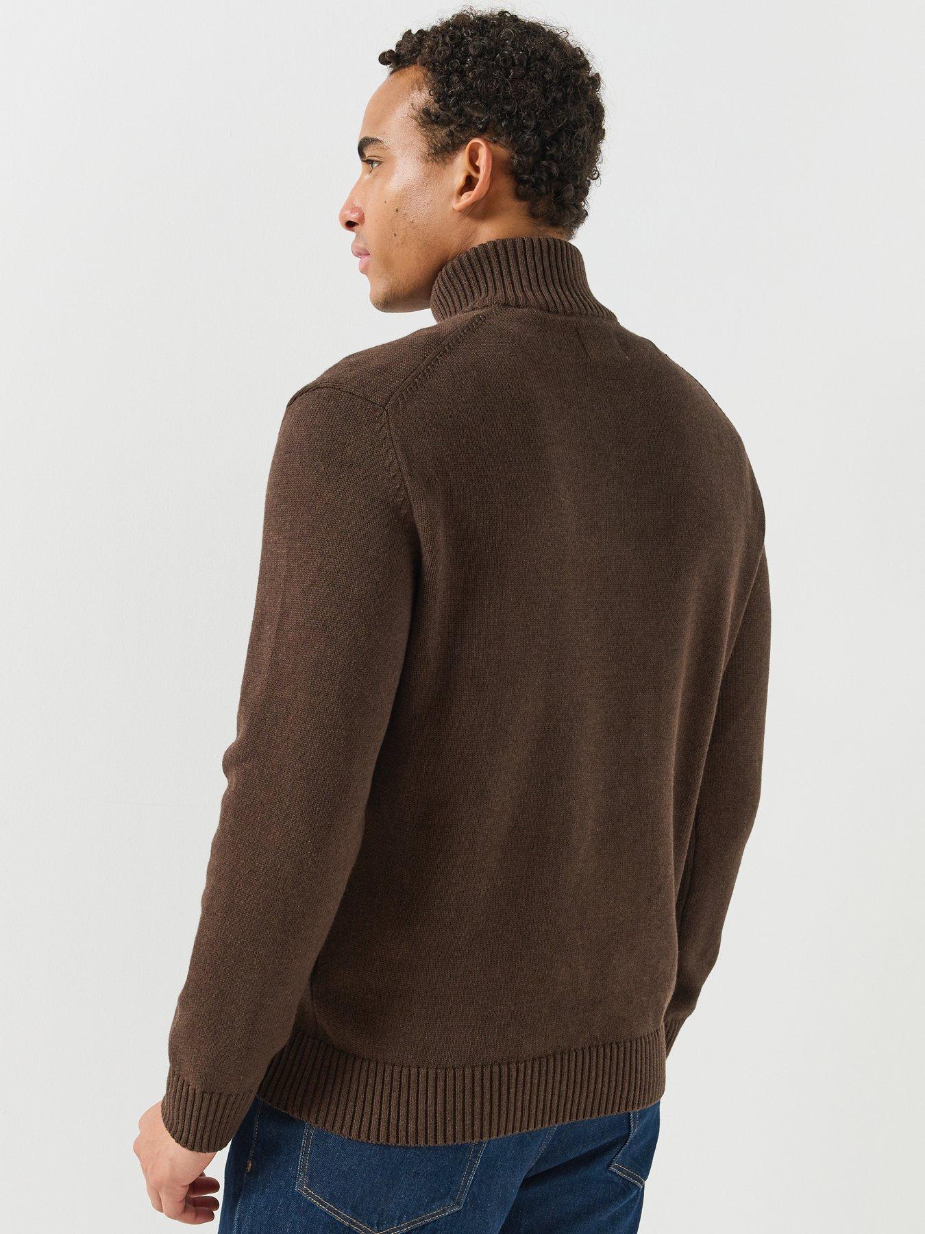 Image 2 of 7 of GANT Gant 1/2 Zip Knitted Cardigan - Grey