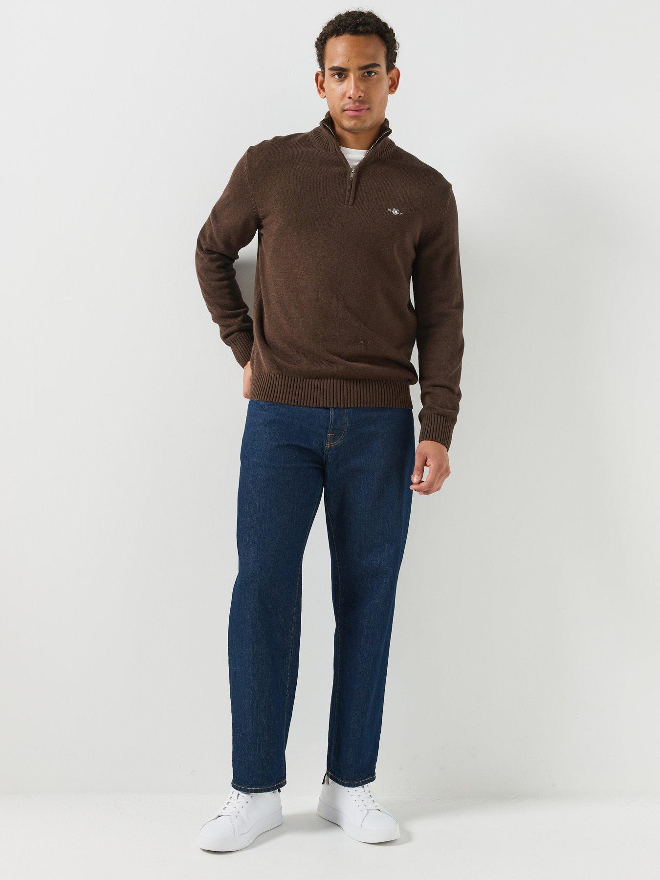 Image 3 of 7 of GANT Gant 1/2 Zip Knitted Cardigan - Grey