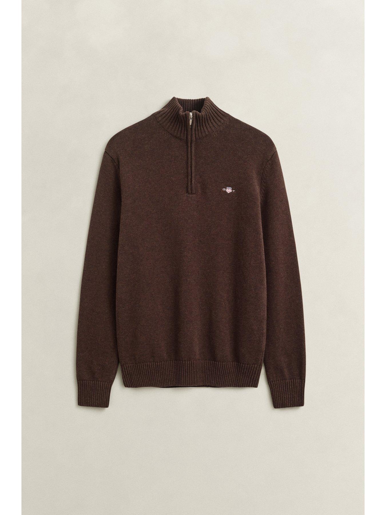 Image 7 of 7 of GANT Gant 1/2 Zip Knitted Cardigan - Grey