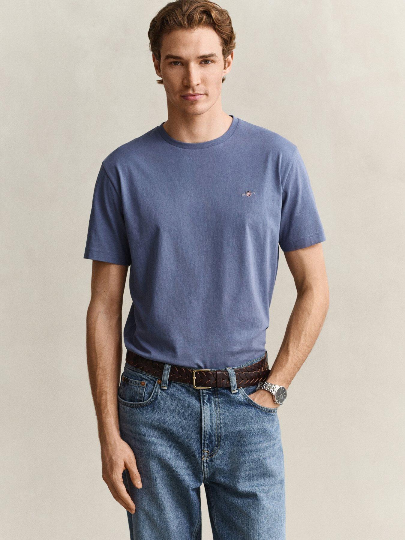 Gant - Men's - Regular Fit Short Sleeve Shield Logo T-Shirt - Blue - XL - Image 7